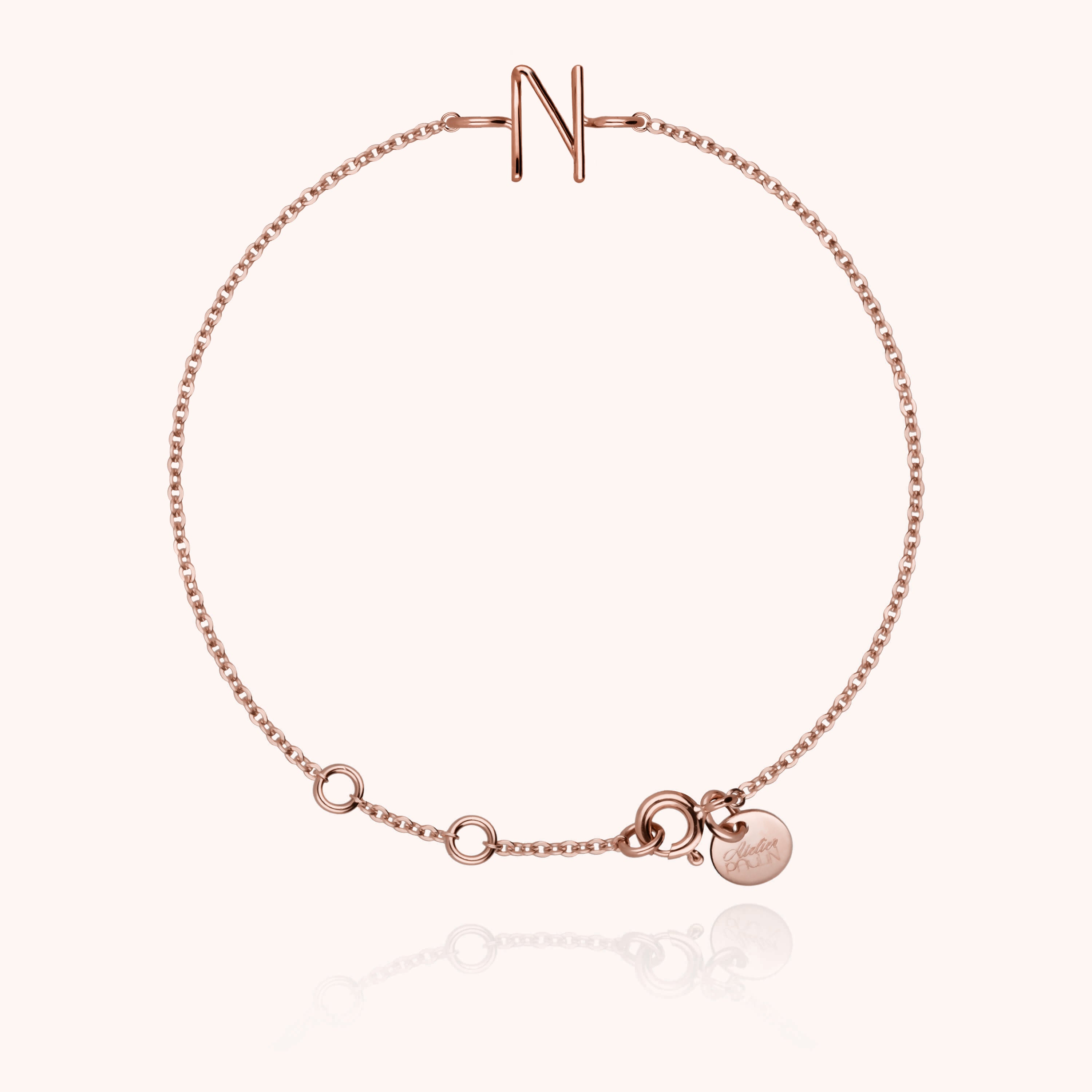 Bracelet Chaîne Initiale - or rose 750/1000
