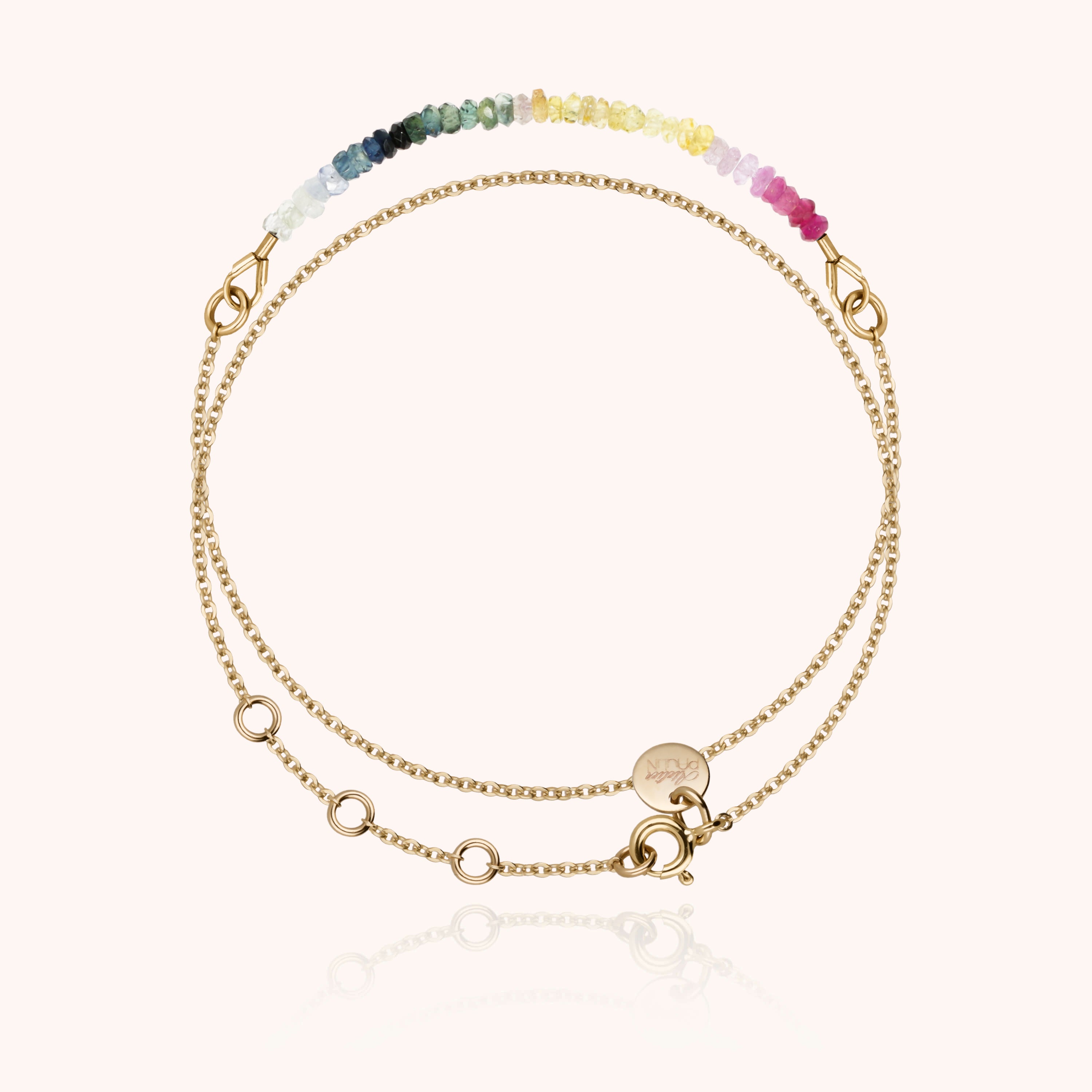 Bracelet Chaîne Double Tour - saphir rainbow
