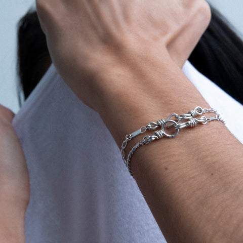alternate image of Attache moi Rope Chain Bracelet - silver