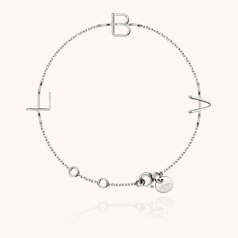 alternate image of Initials Trio Chain Bracelet - 18k white gold