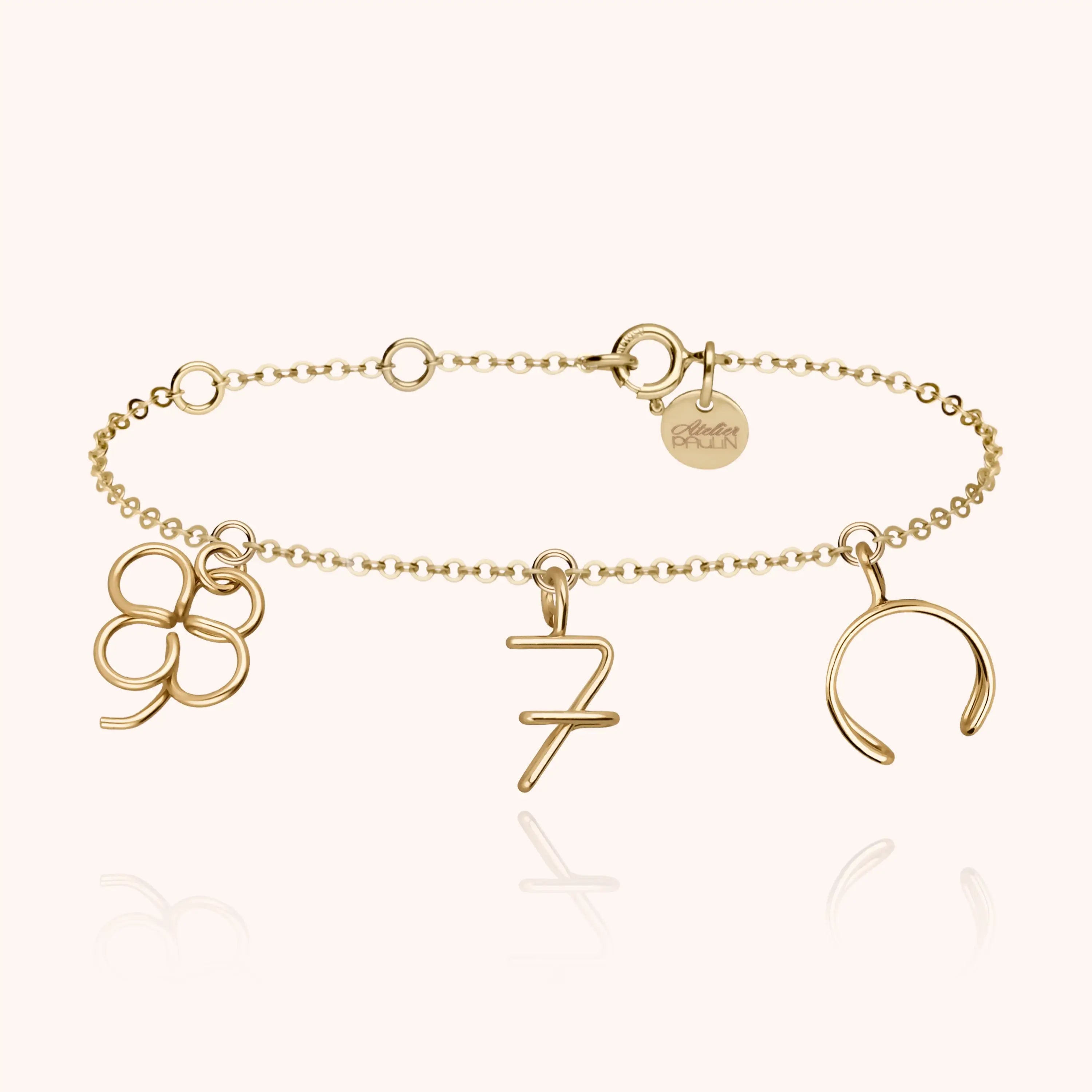 Bracelet Charms Wish Me Luck initiale Atelier Paulin