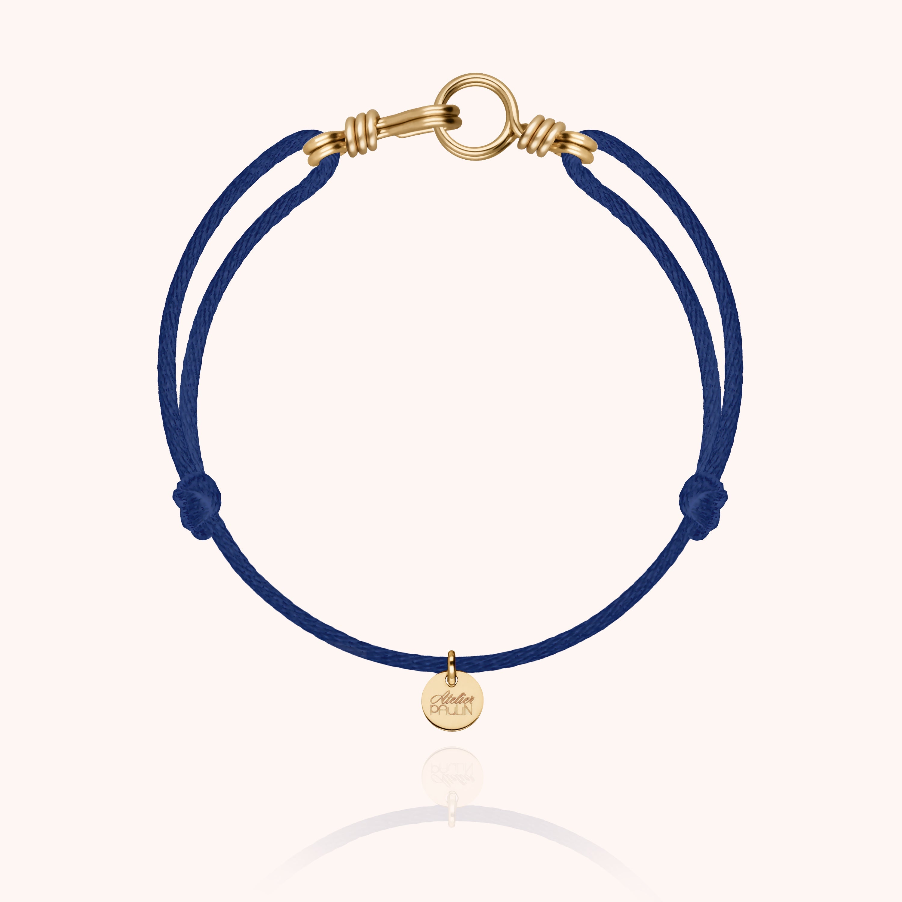 Bracelet Cordon Attache moi en or jaune laminé — bijou fait main Atelier Paulin