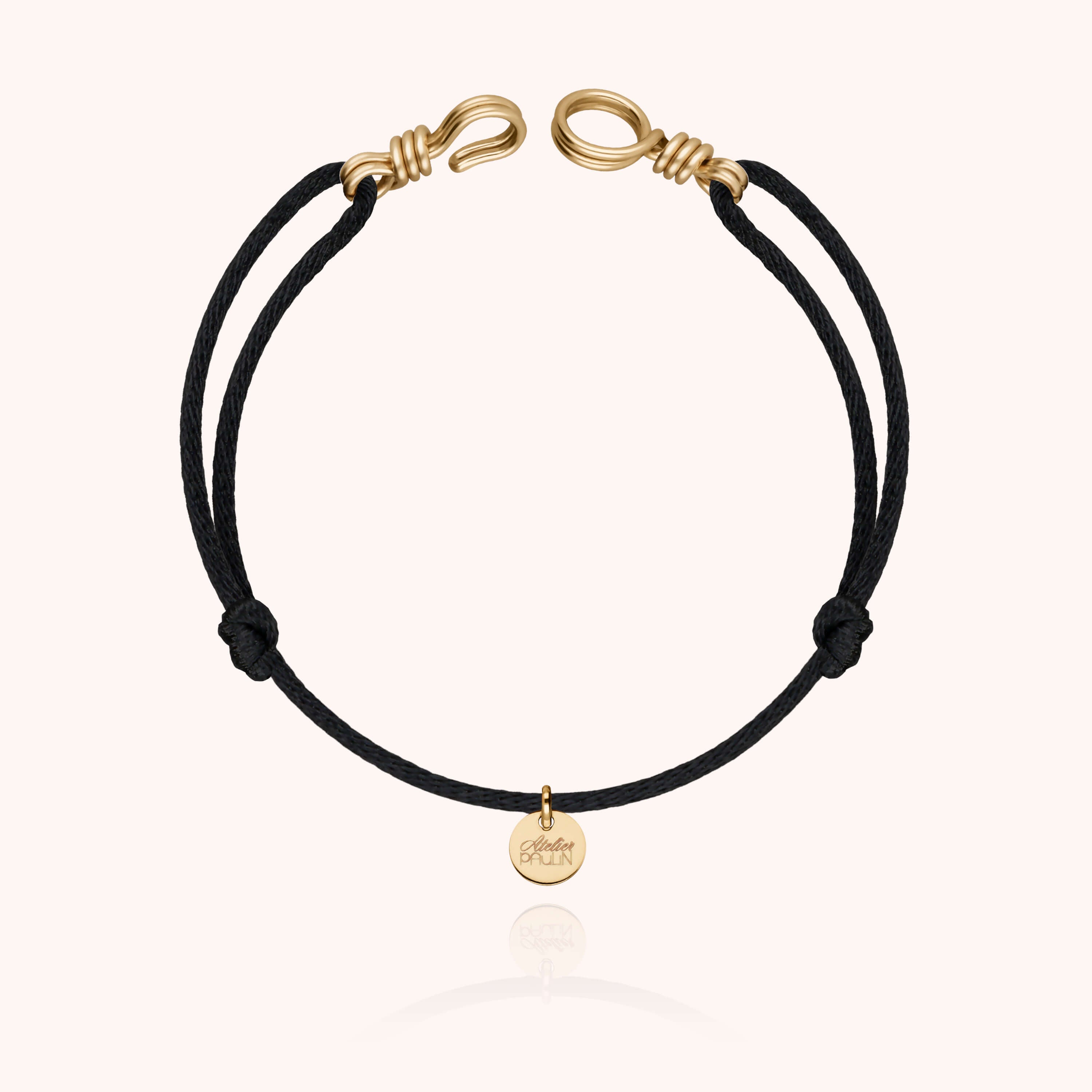 Bracelet Cordon Attache moi - or jaune laminé