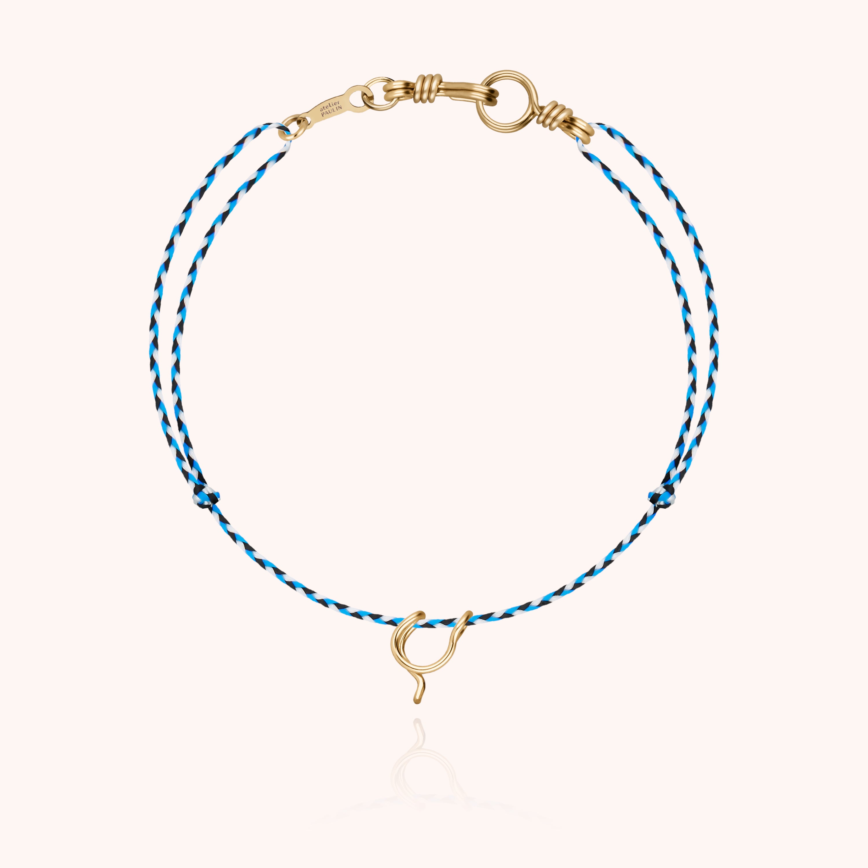 Attache moi Initiale Cord Bracelet - 18k yellow gold 