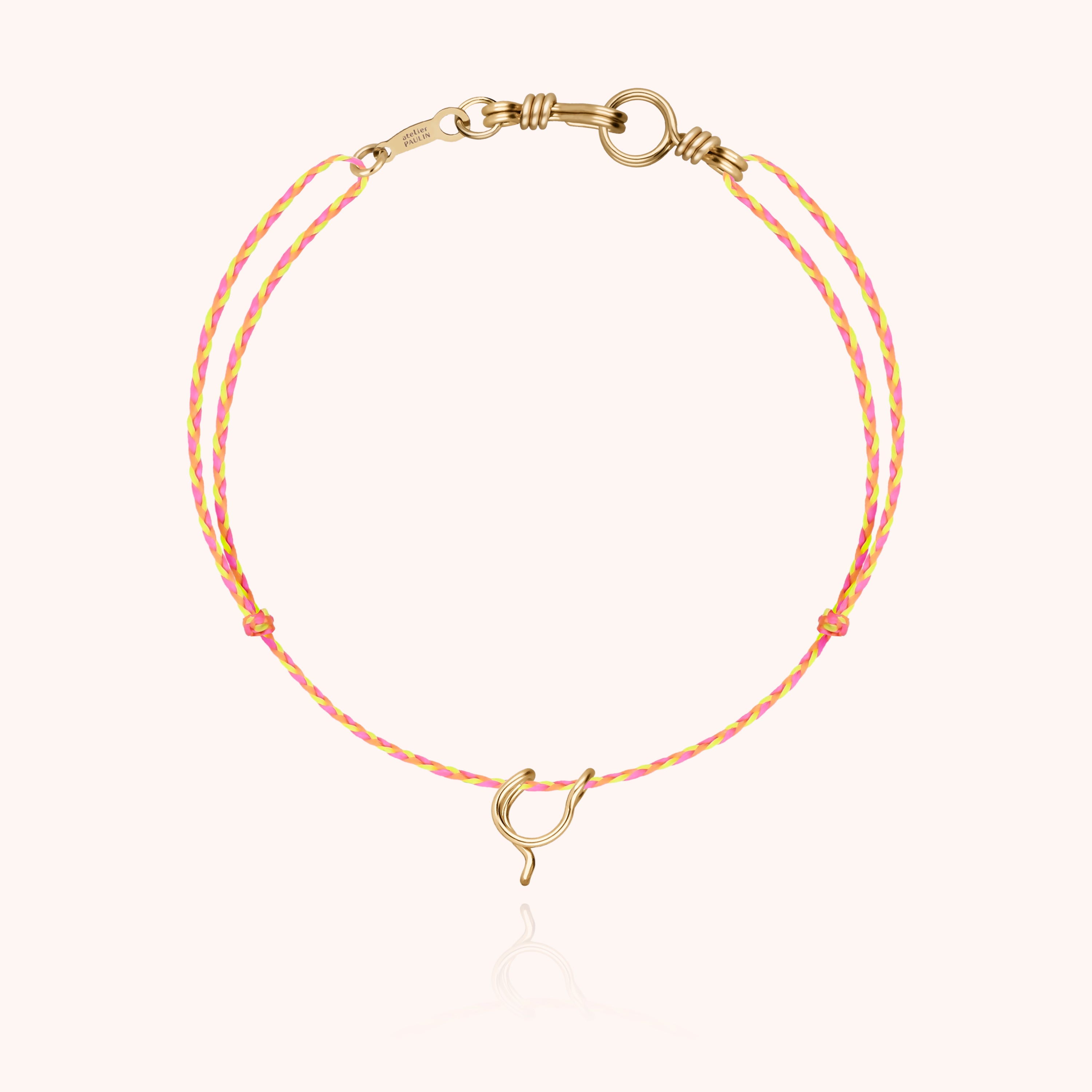 Attache moi Initiale Cord Bracelet - 18k yellow gold 