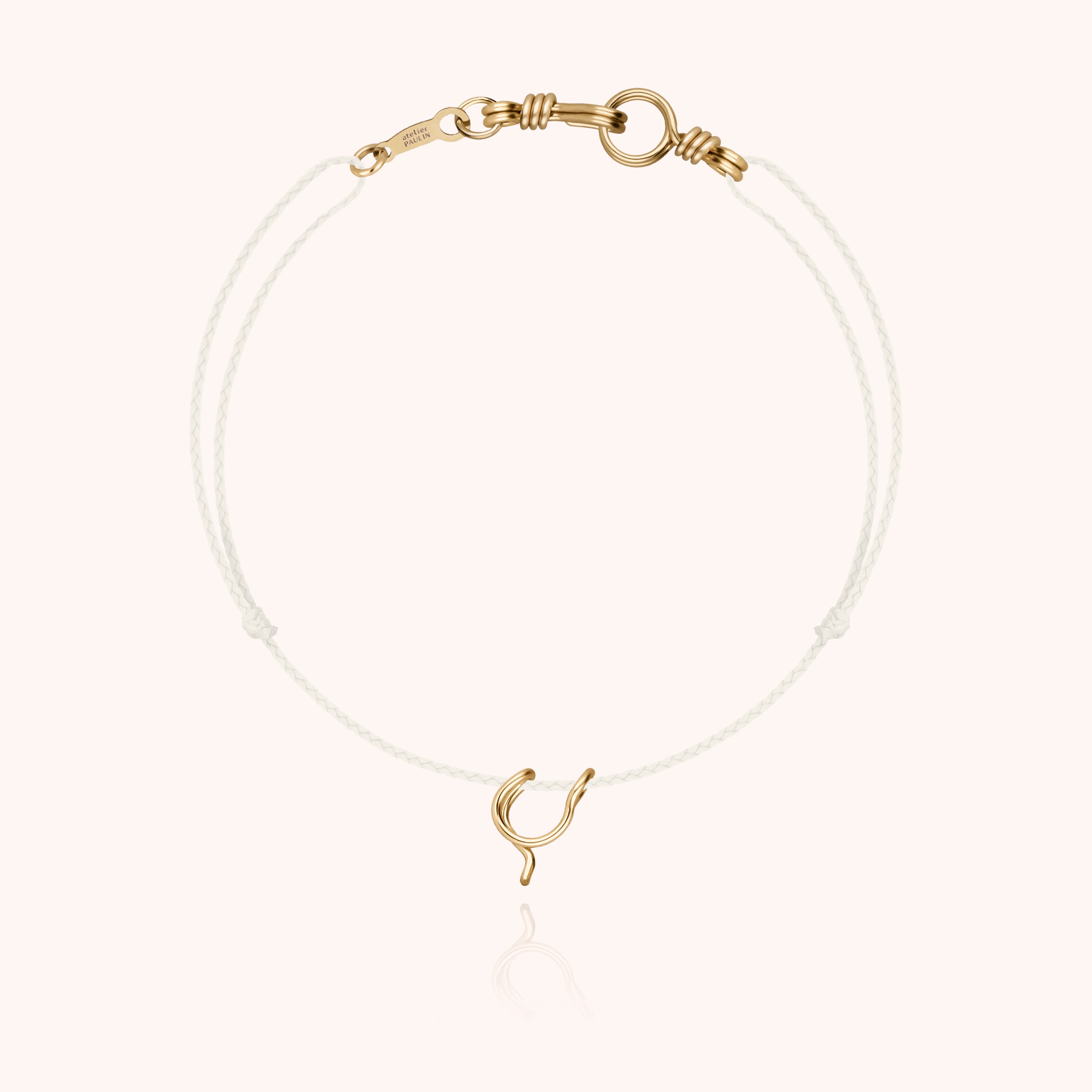 Attache moi Initiale Cord Bracelet - 18k yellow gold 