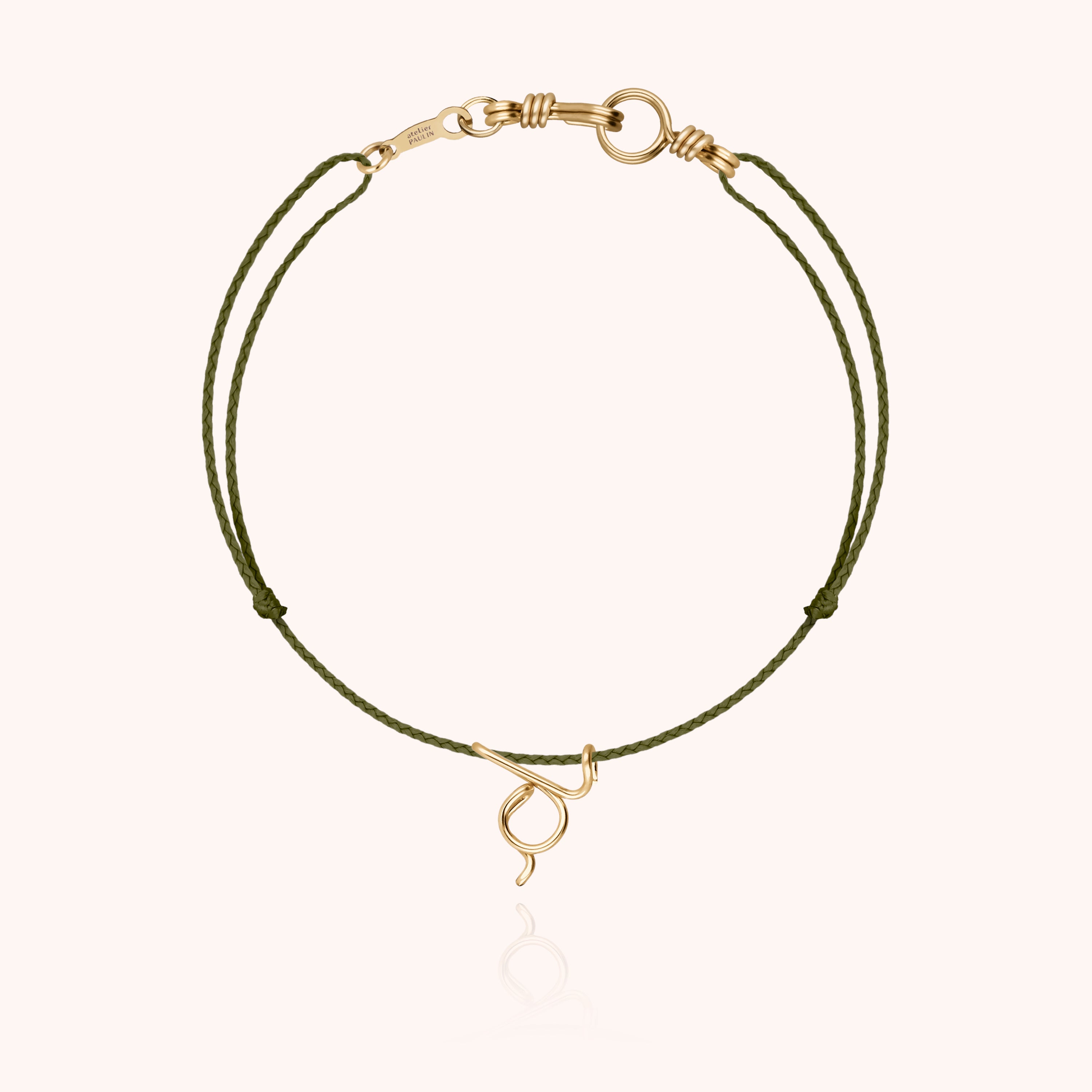 Attache moi Initiale Cord Bracelet - 18k yellow gold 