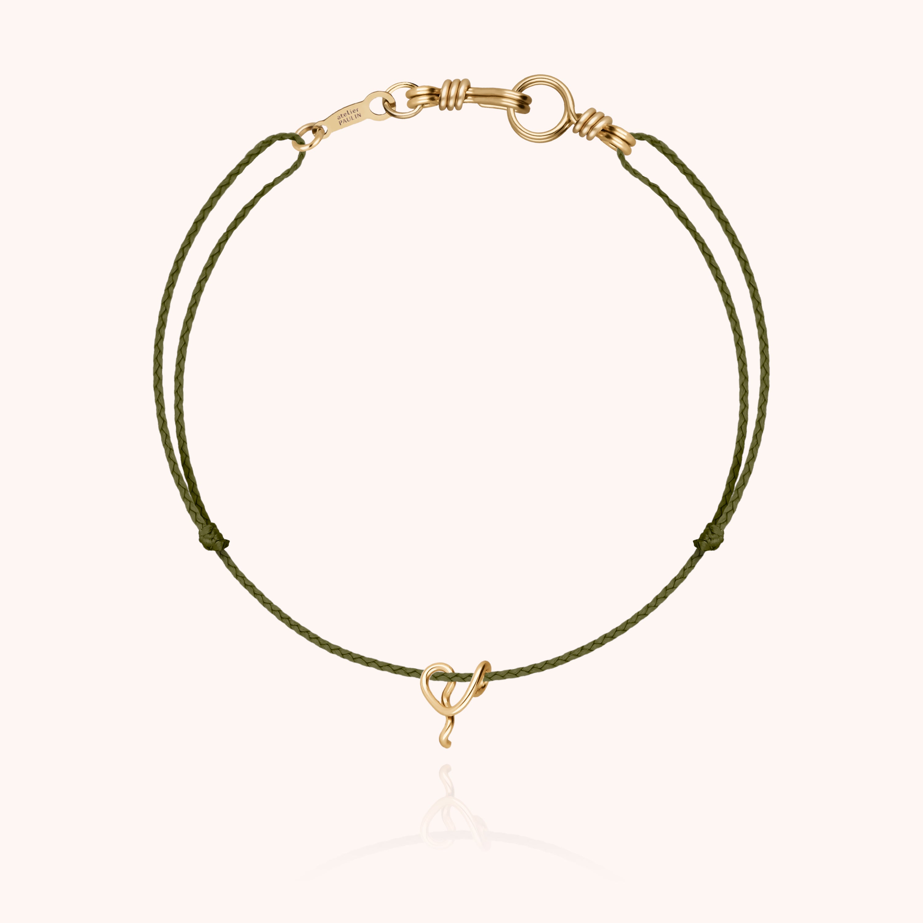 Attache moi Initiale Cord Bracelet - 18k yellow gold 