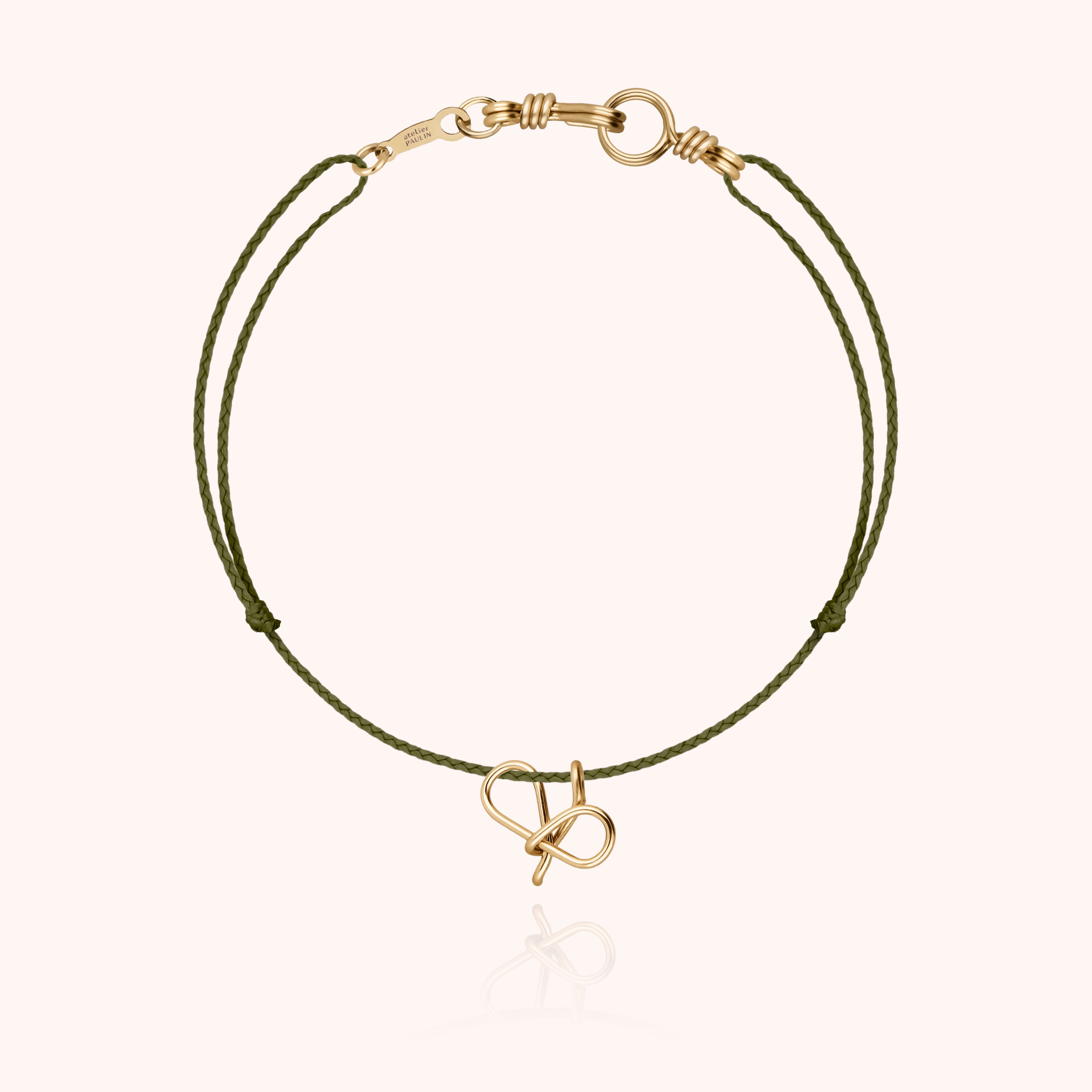 Attache moi Initiale Cord Bracelet - 18k yellow gold 