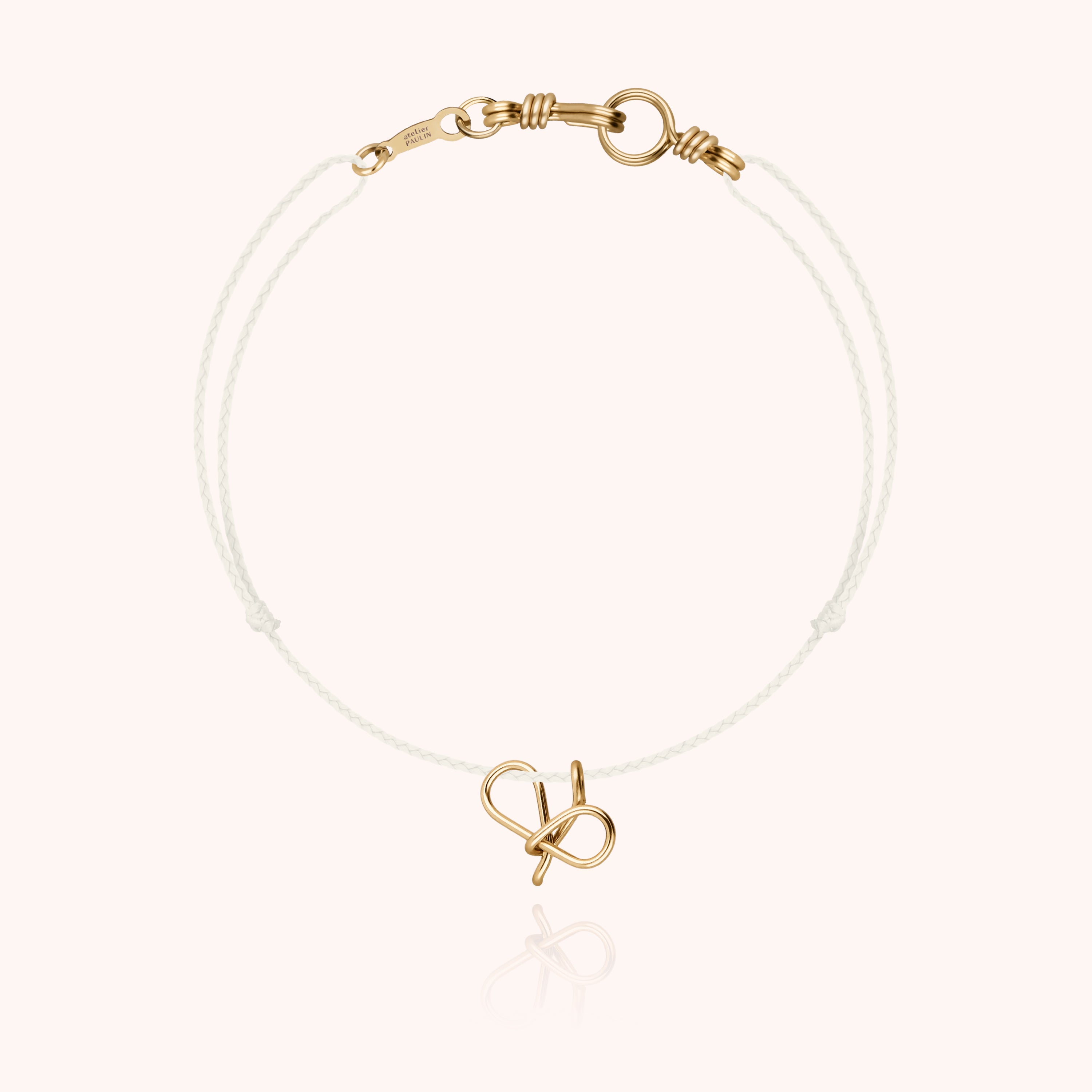 Attache moi Initiale Cord Bracelet - 18k yellow gold 