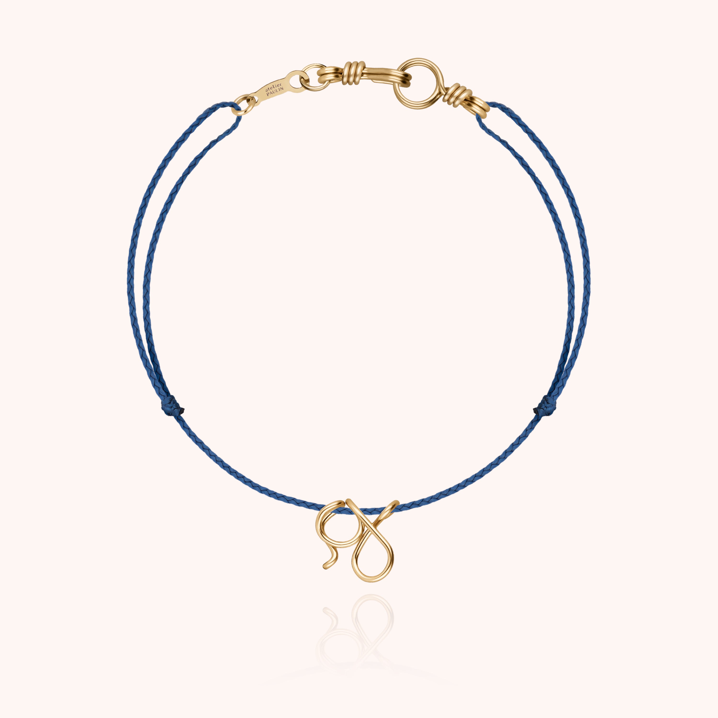 Attache moi Initiale Cord Bracelet - 18k yellow gold 