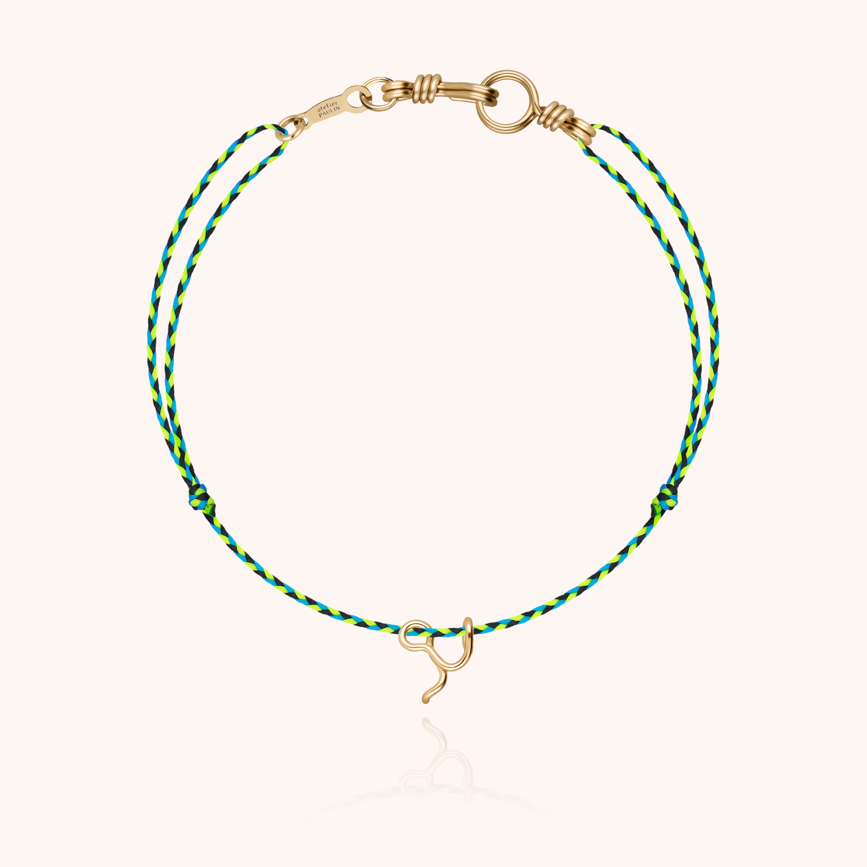 Attache moi Initiale Cord Bracelet - 18k yellow gold 