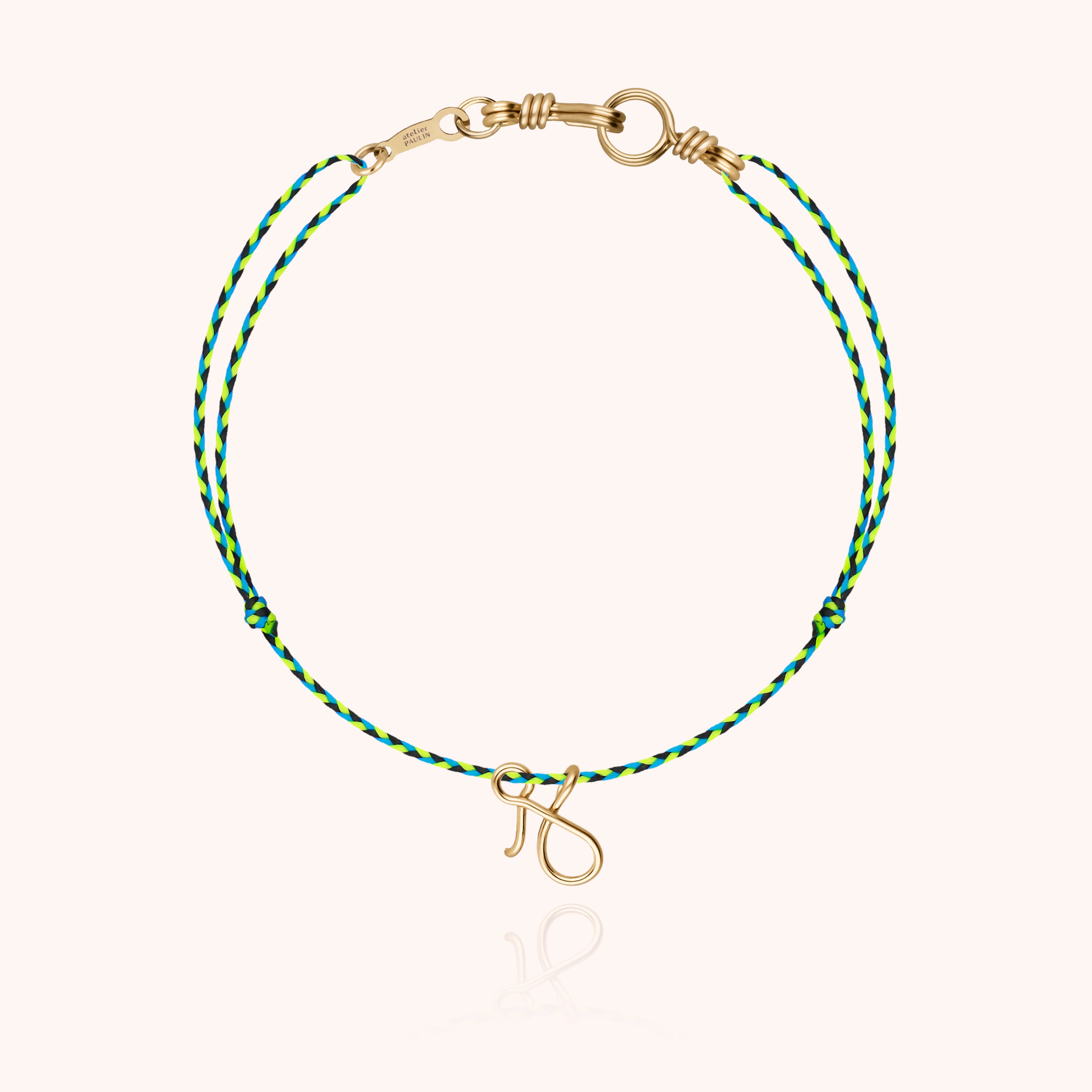 Attache moi Initiale Cord Bracelet - 18k yellow gold 