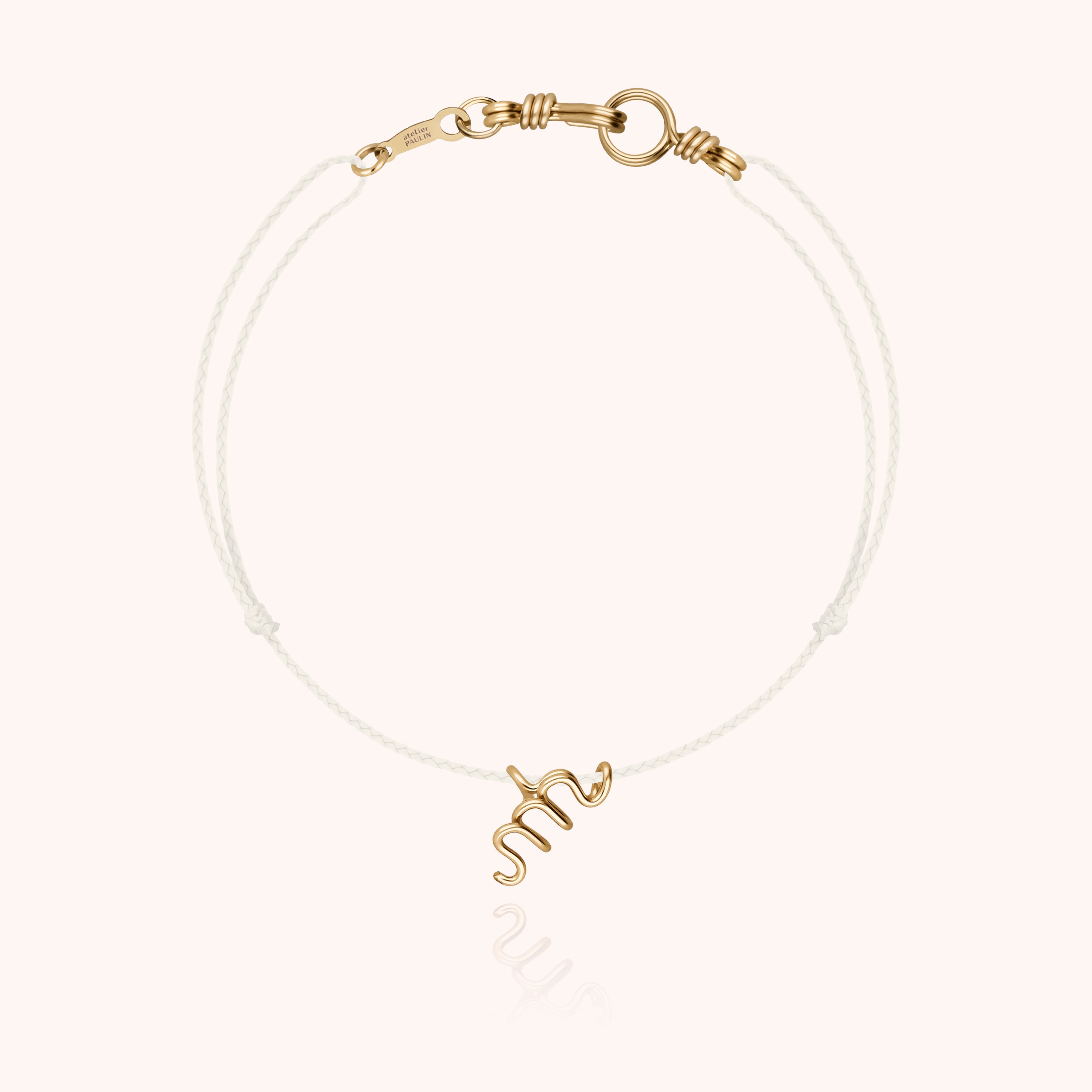 Attache moi Initiale Cord Bracelet - 18k yellow gold 