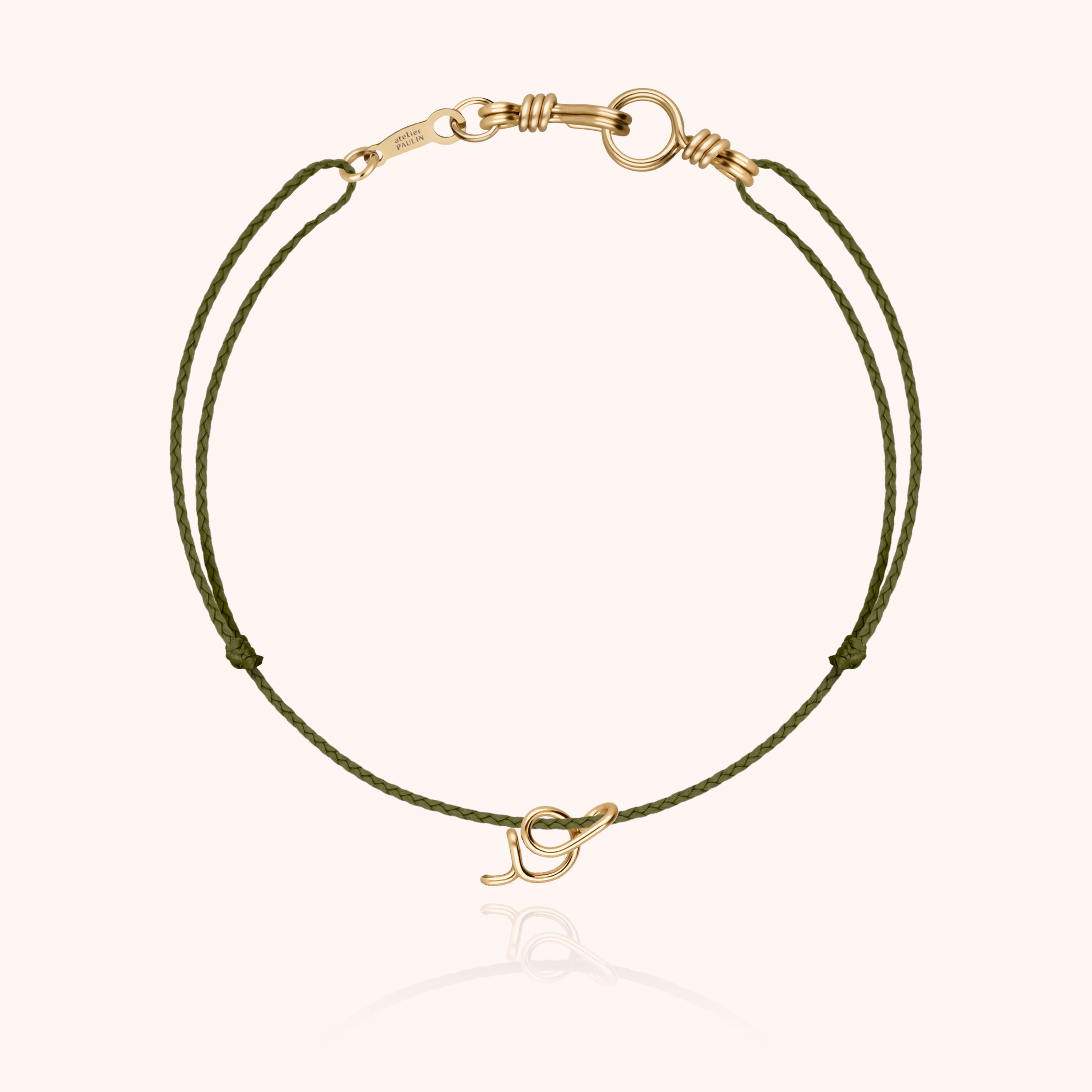 Attache moi Initiale Cord Bracelet - 18k yellow gold 