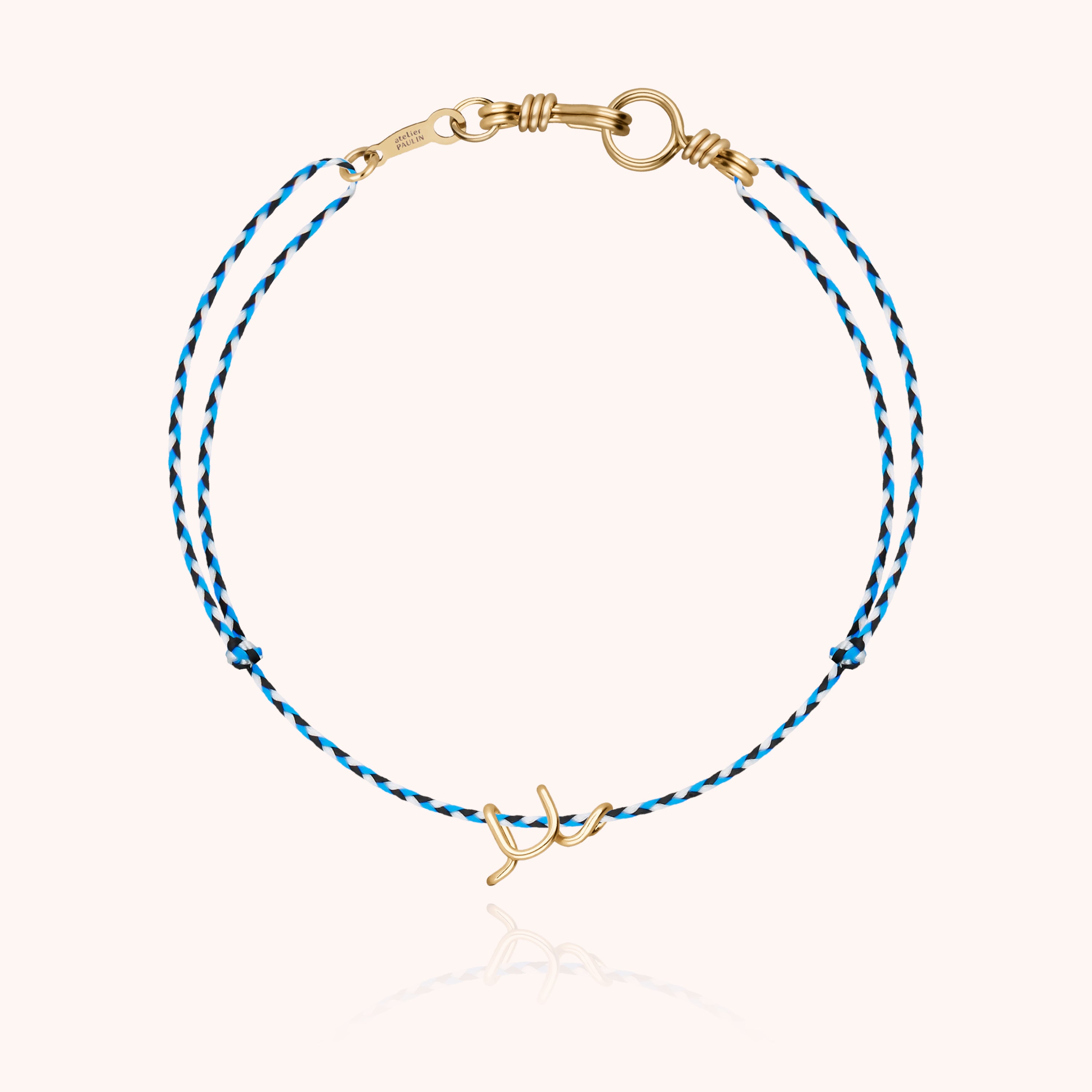 Attache moi Initiale Cord Bracelet - 18k yellow gold 