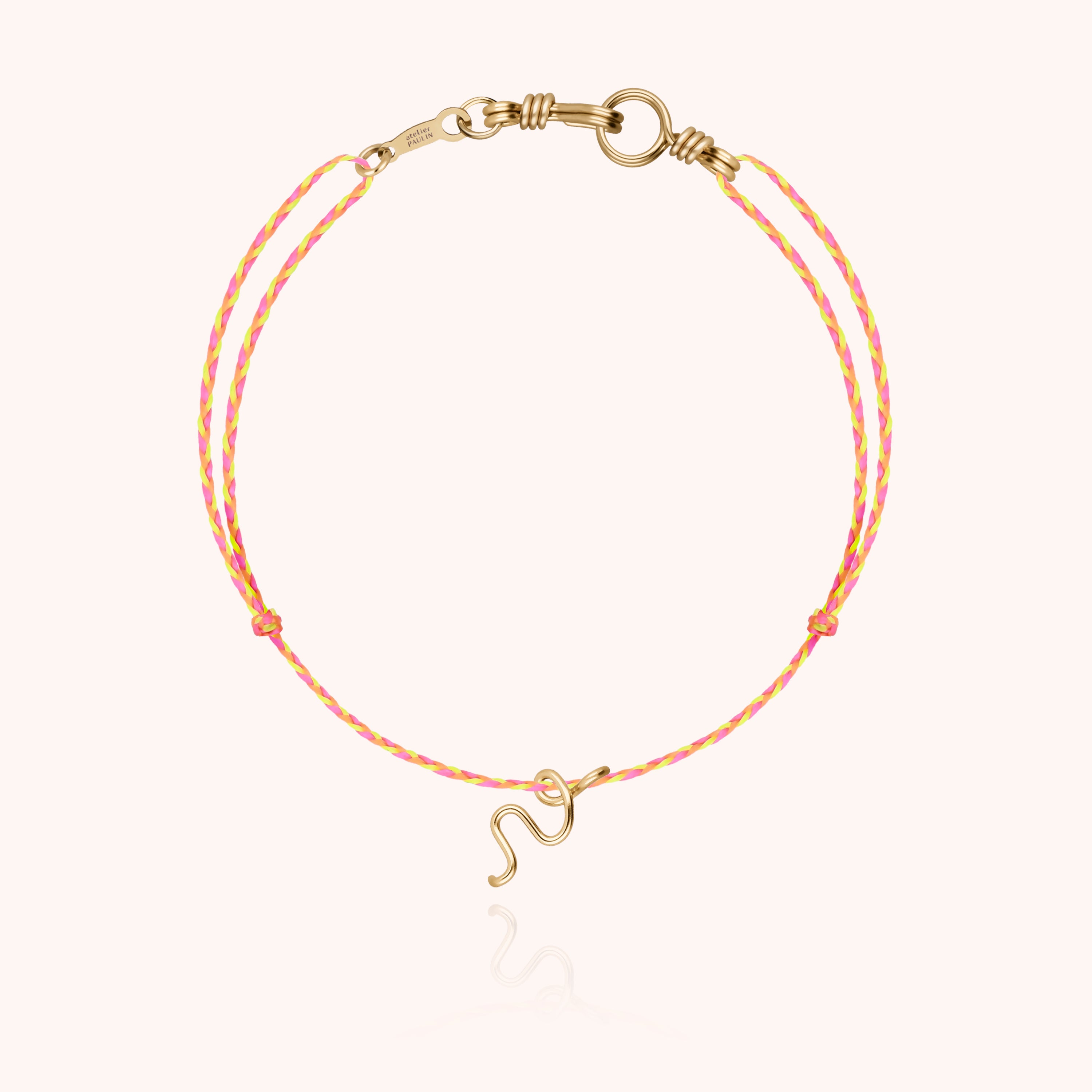 Attache moi Initiale Cord Bracelet - 18k yellow gold 