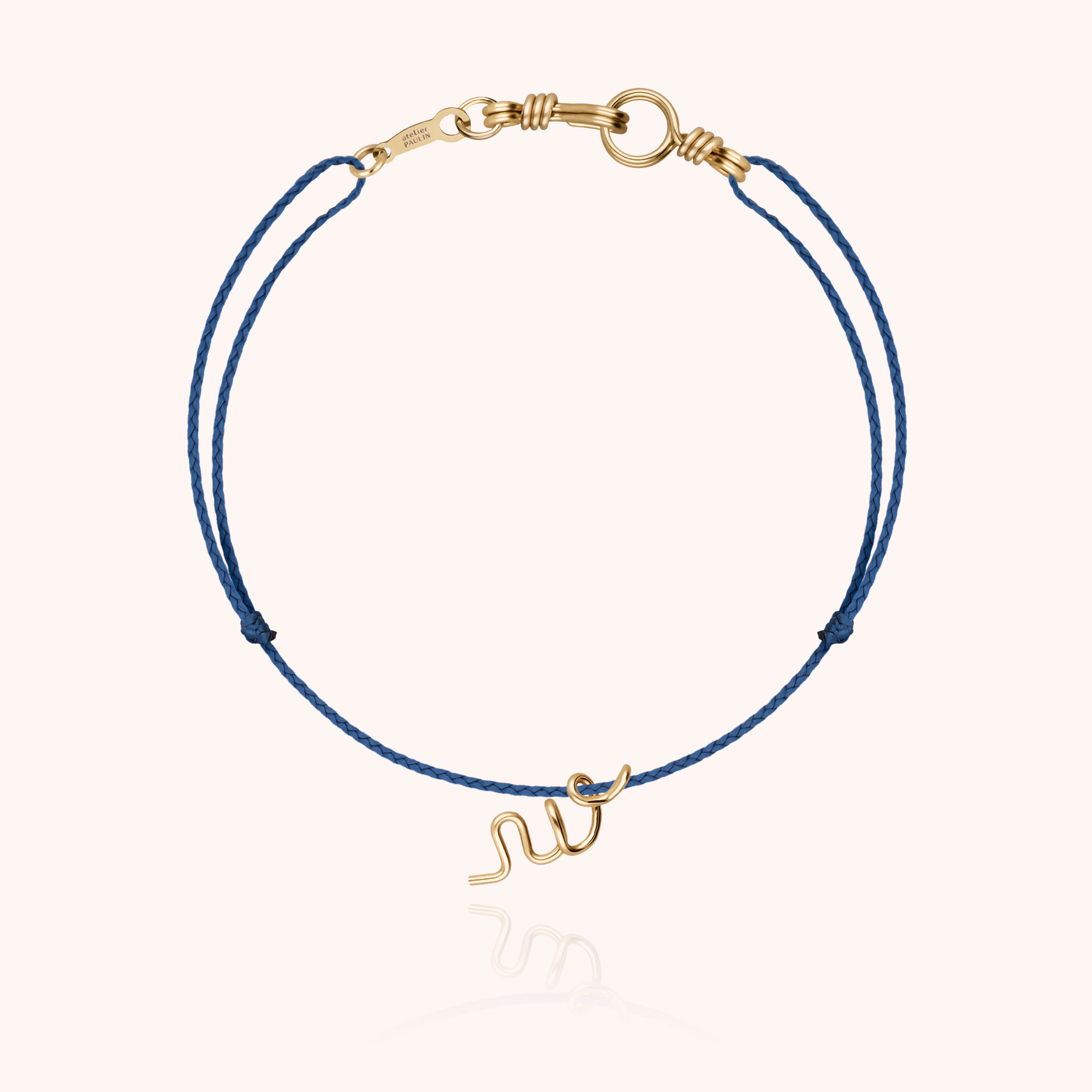 Attache moi Initiale Cord Bracelet - 18k yellow gold 