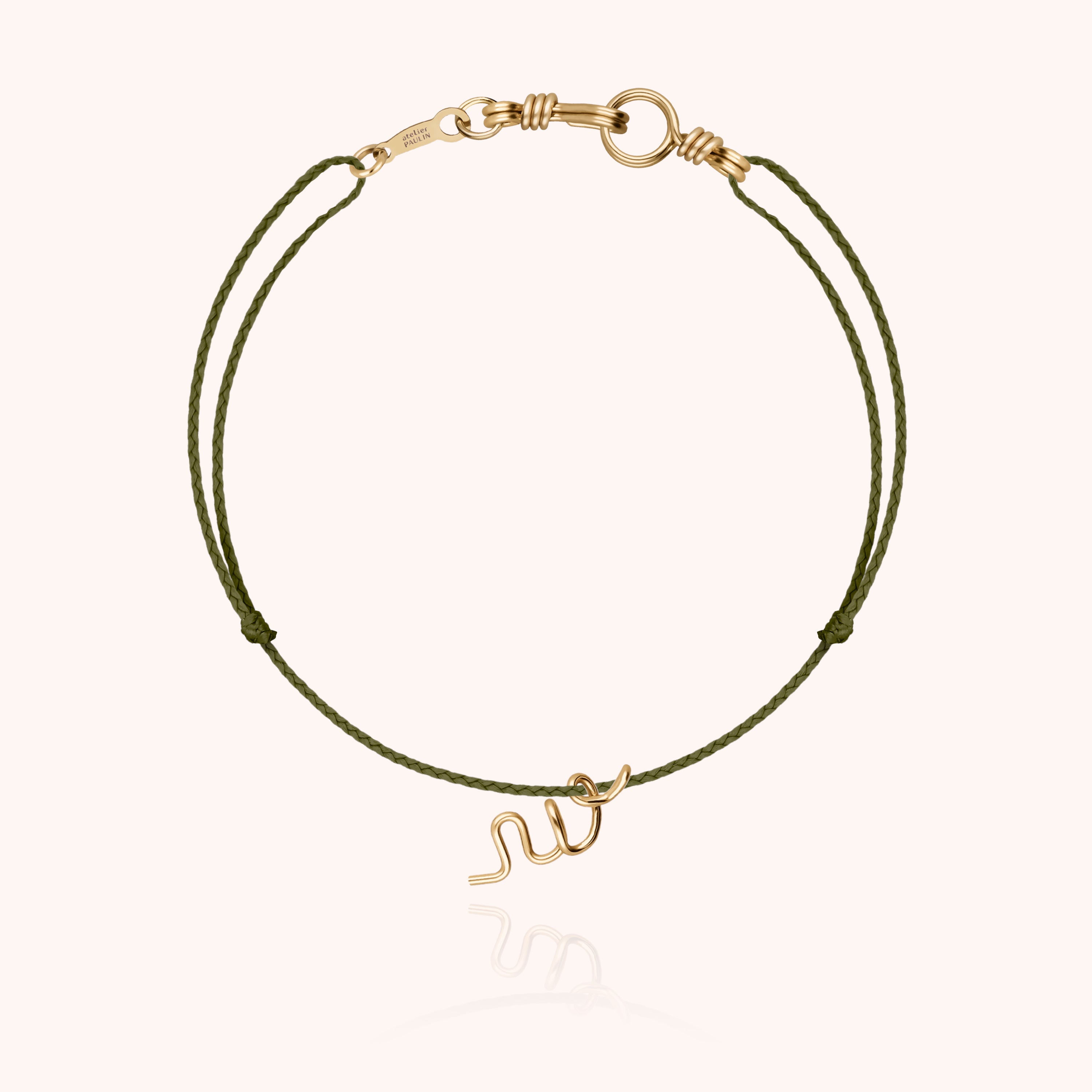 Attache moi Initiale Cord Bracelet - 18k yellow gold 