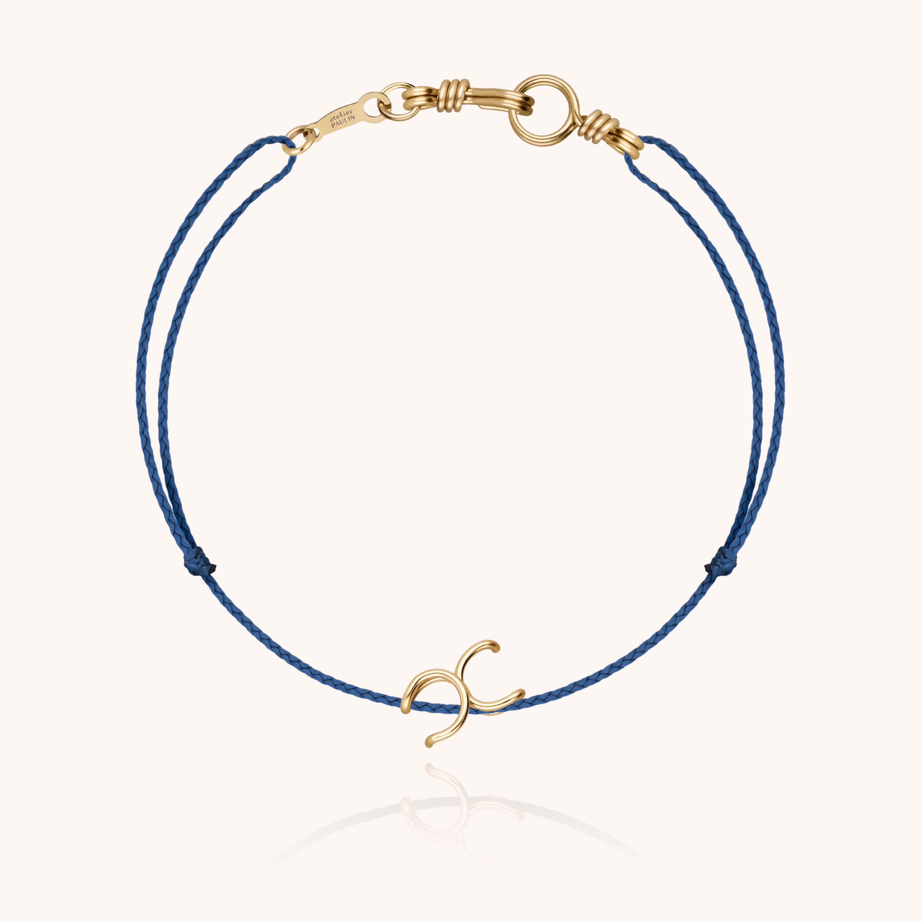 Attache moi Initiale Cord Bracelet - 18k yellow gold 