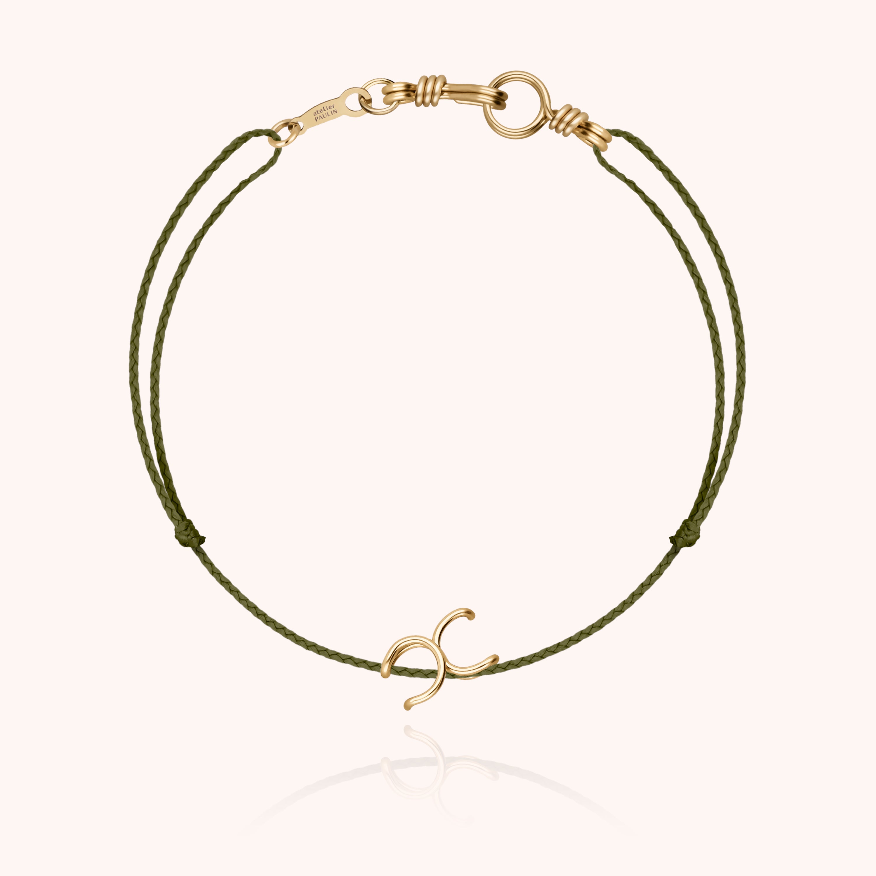 Attache moi Initiale Cord Bracelet - 18k yellow gold 