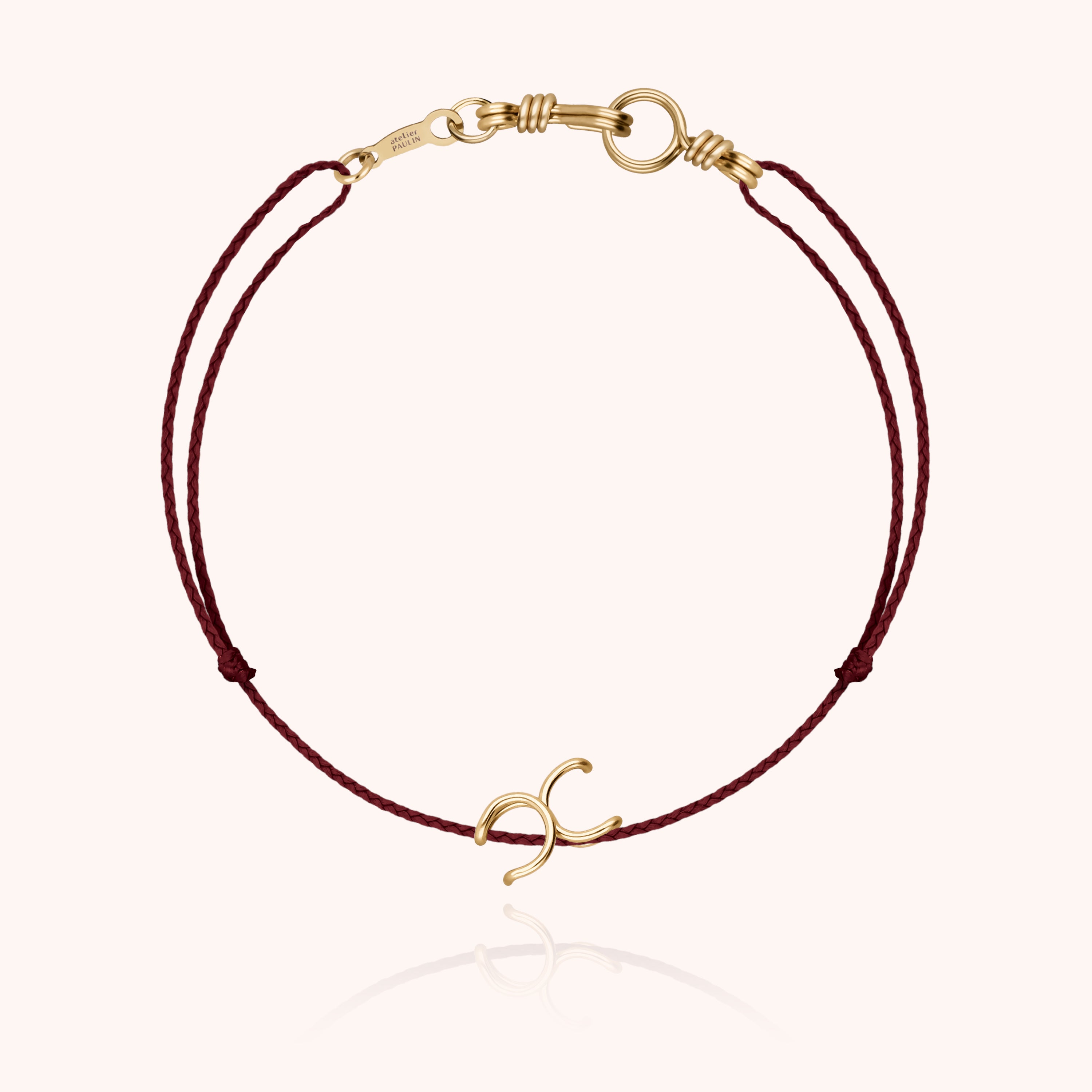 Attache moi Initiale Cord Bracelet - 18k yellow gold 
