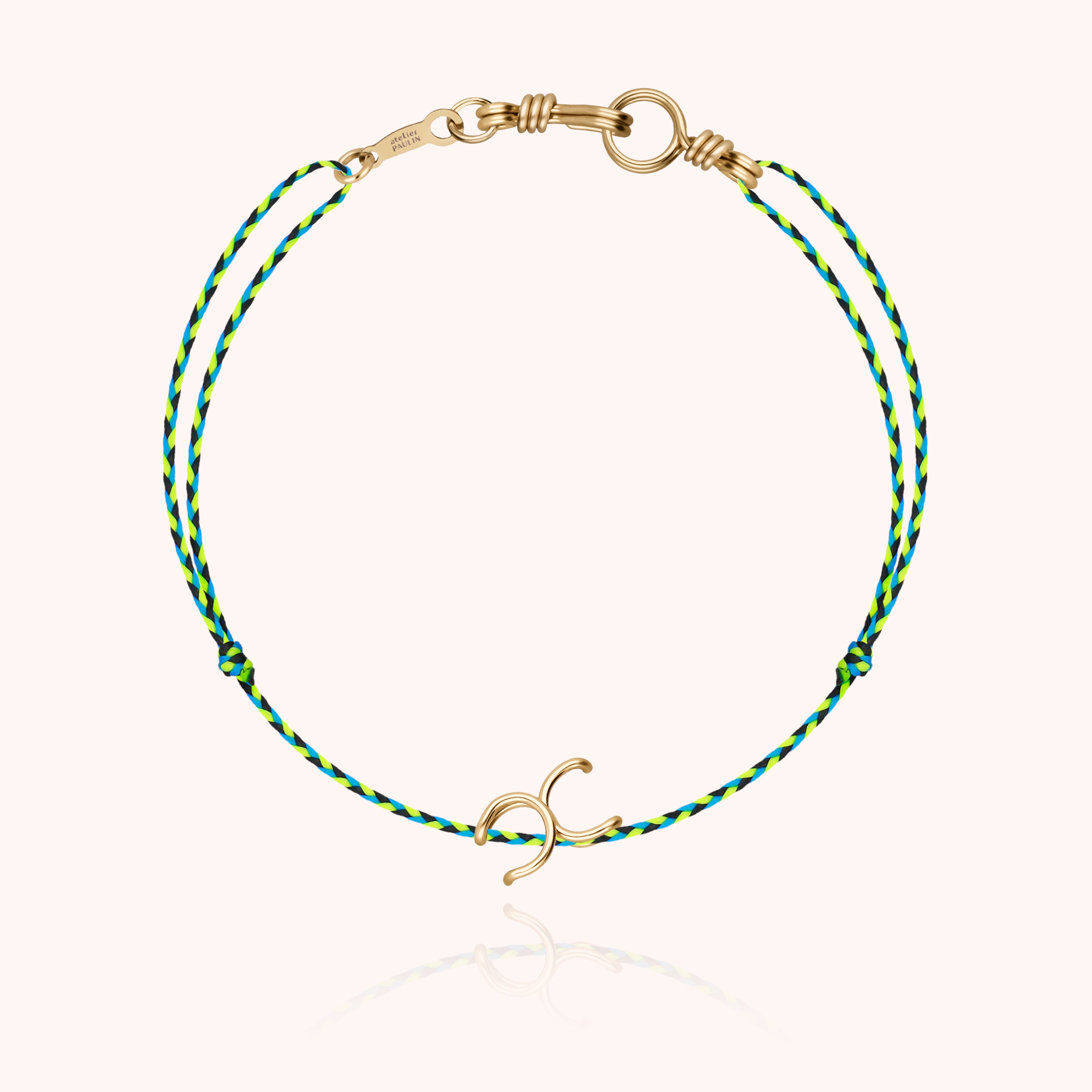 Attache moi Initiale Cord Bracelet - 18k yellow gold 