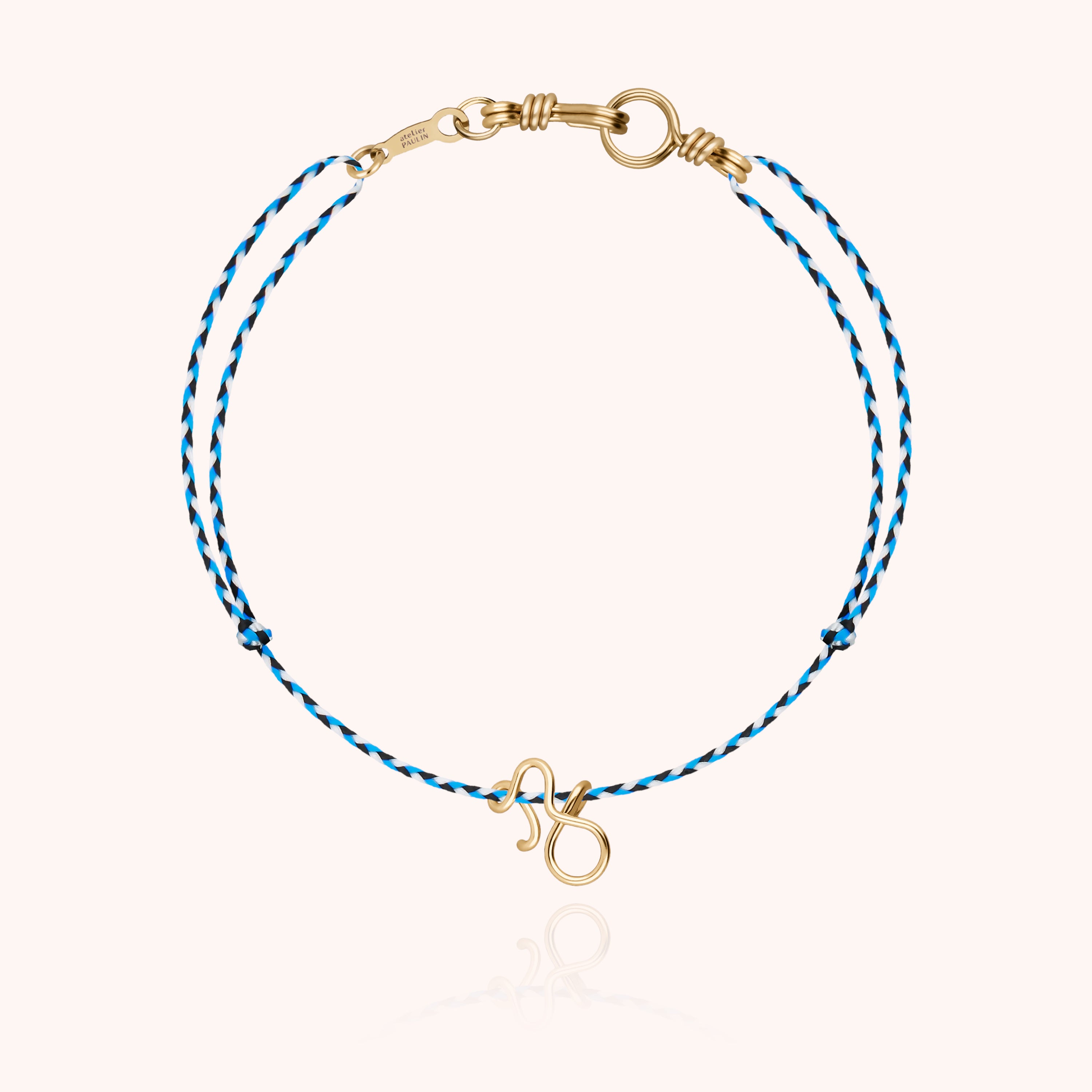 Attache moi Initiale Cord Bracelet - 18k yellow gold 