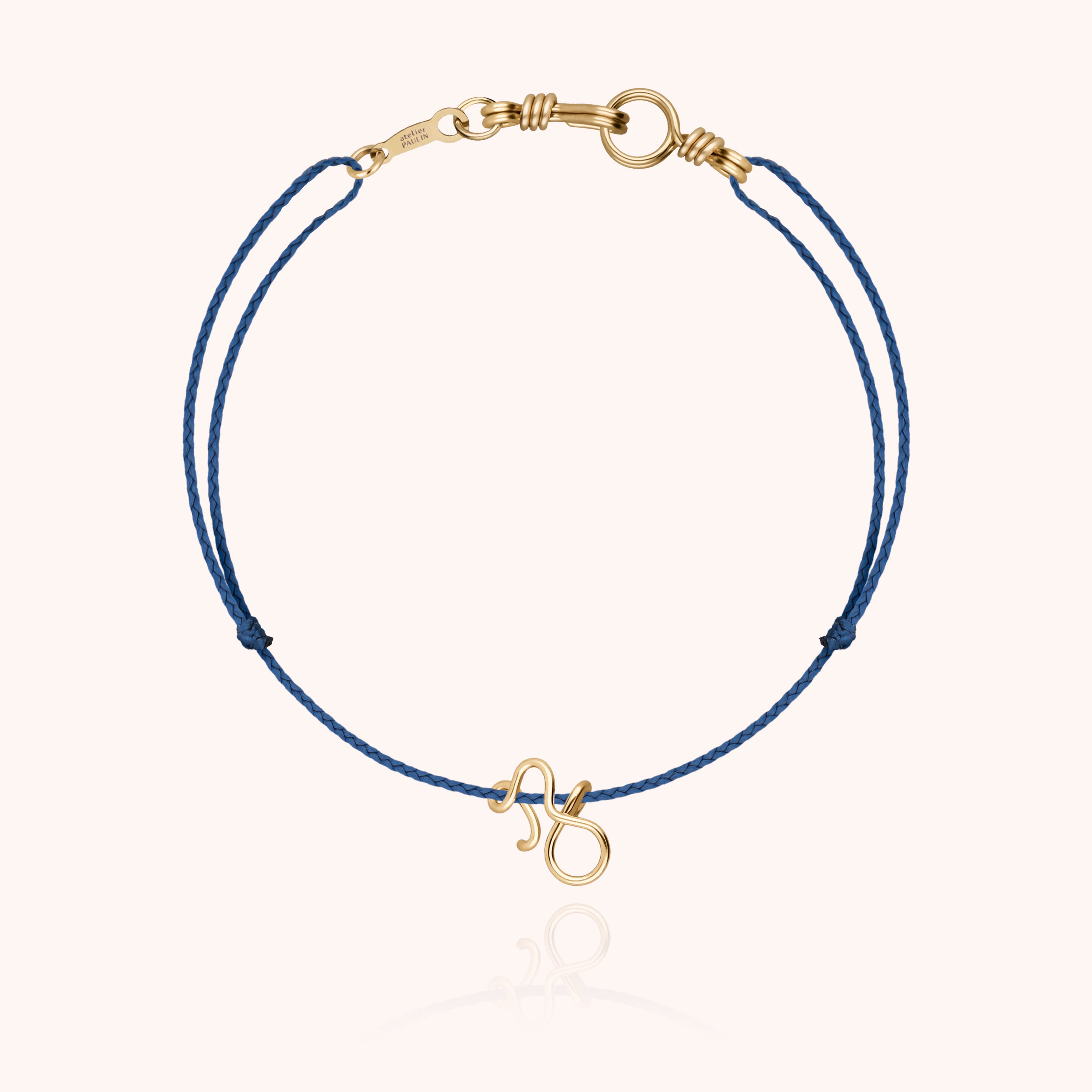Attache moi Initiale Cord Bracelet - 18k yellow gold 