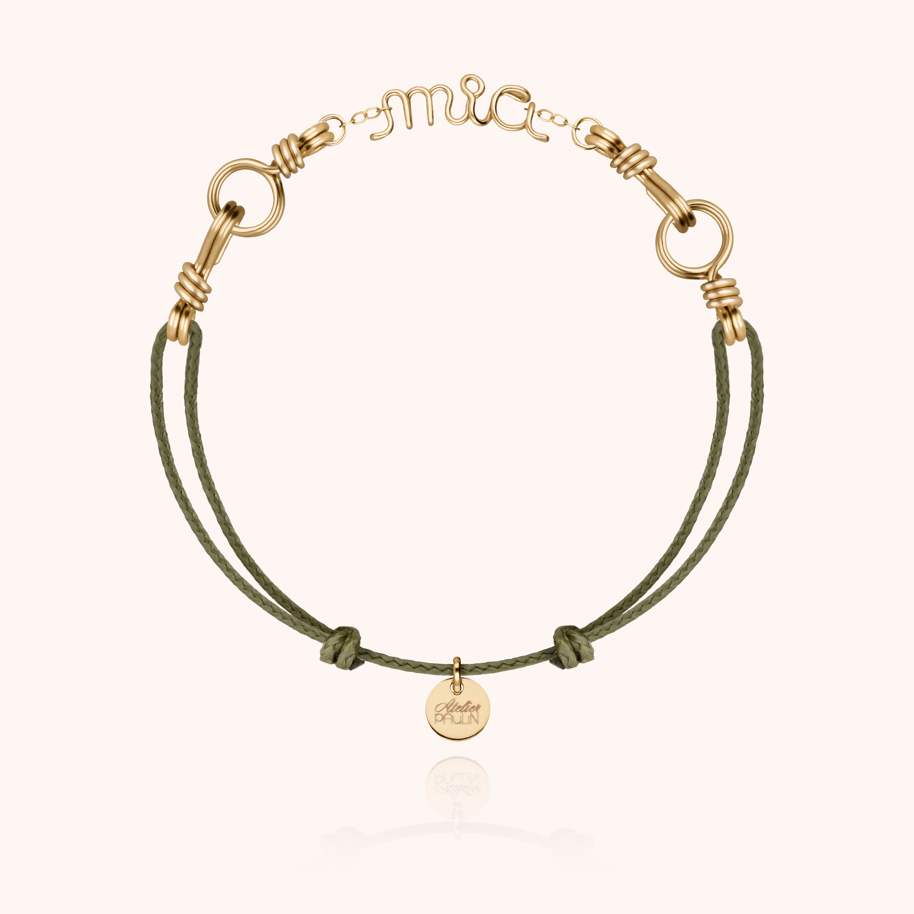 Attache moi Personalized Cord Bracelet - 14k yellow gold filled