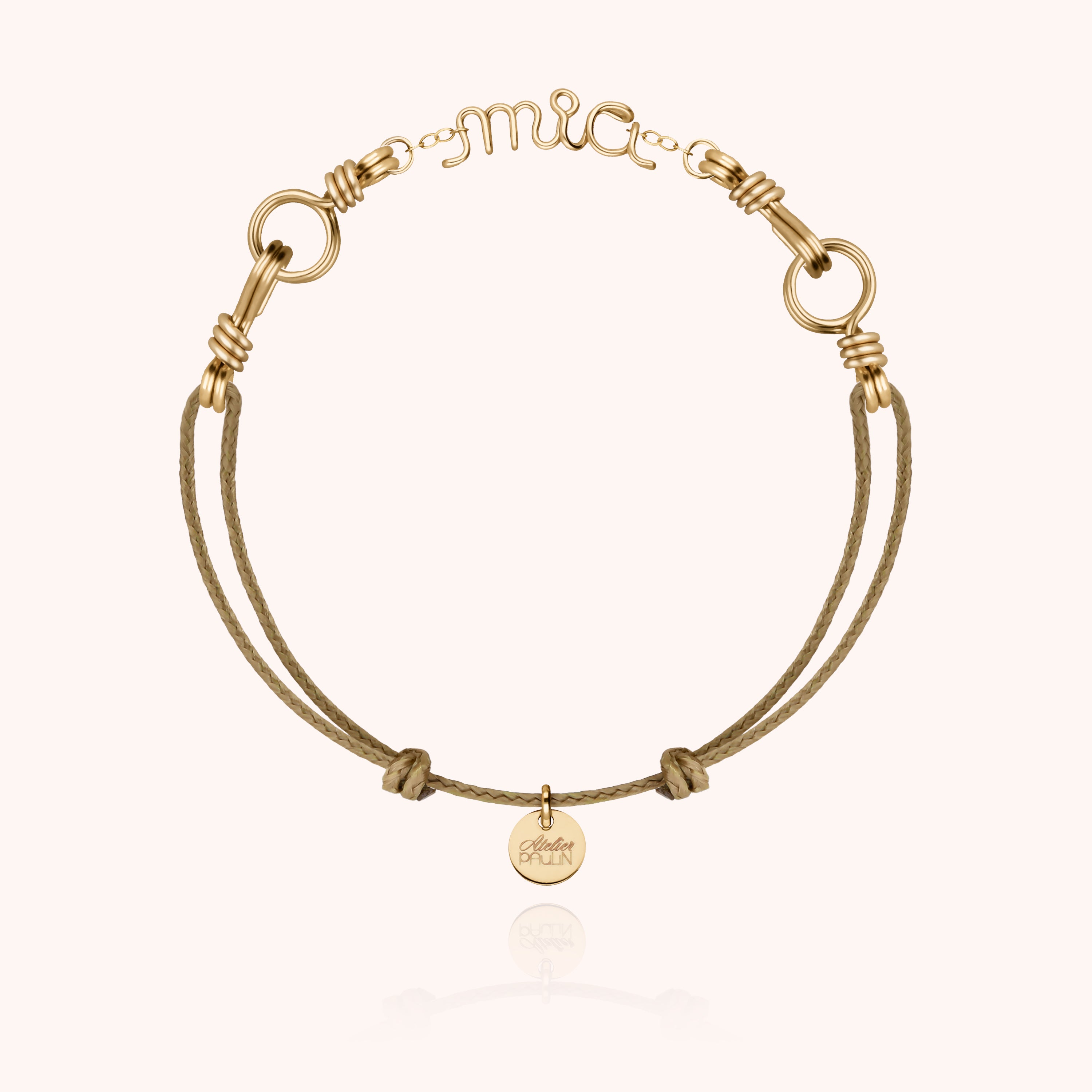Attache moi Personalized Cord Bracelet - 14k yellow gold filled