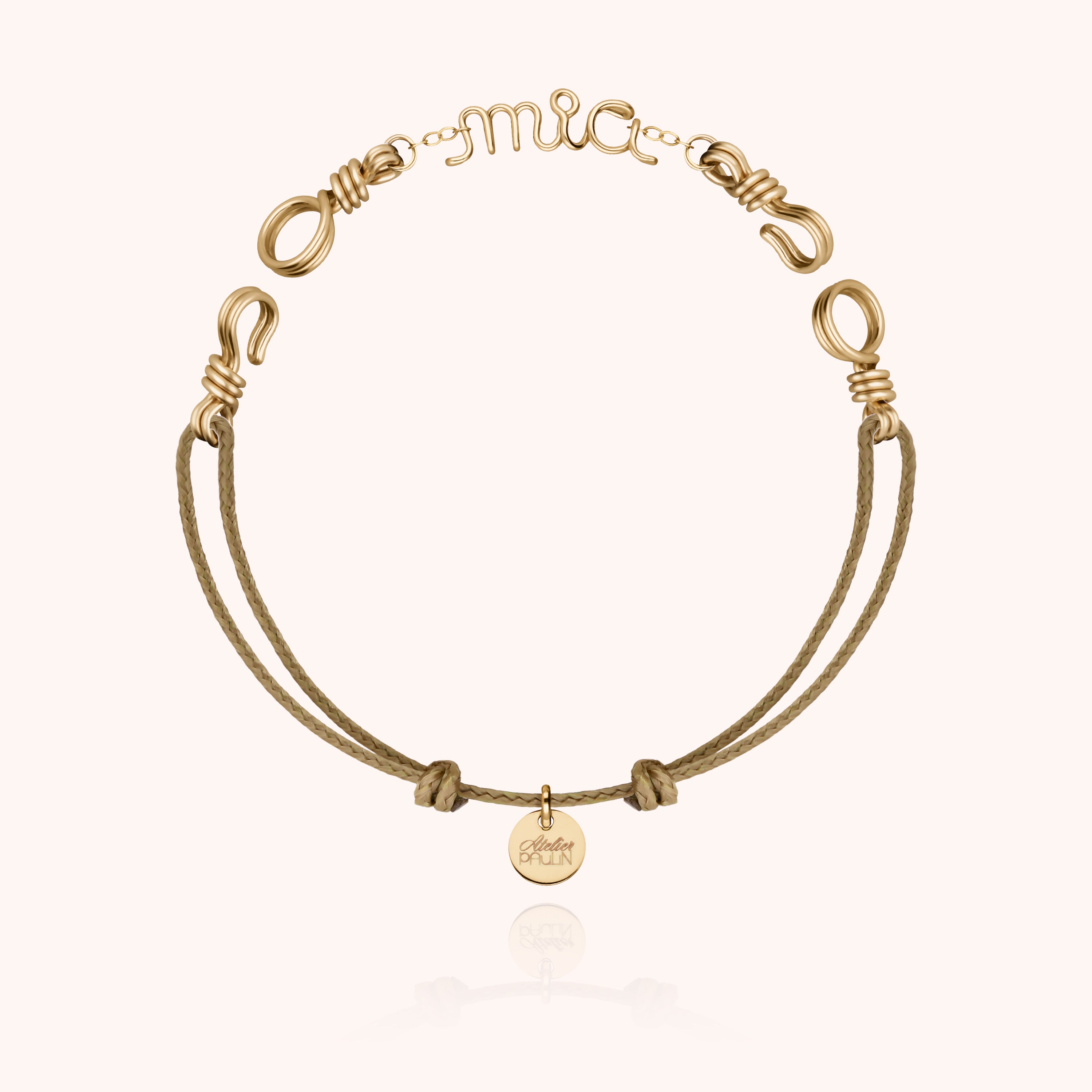 Attache moi Personalized Cord Bracelet - 14k yellow gold filled