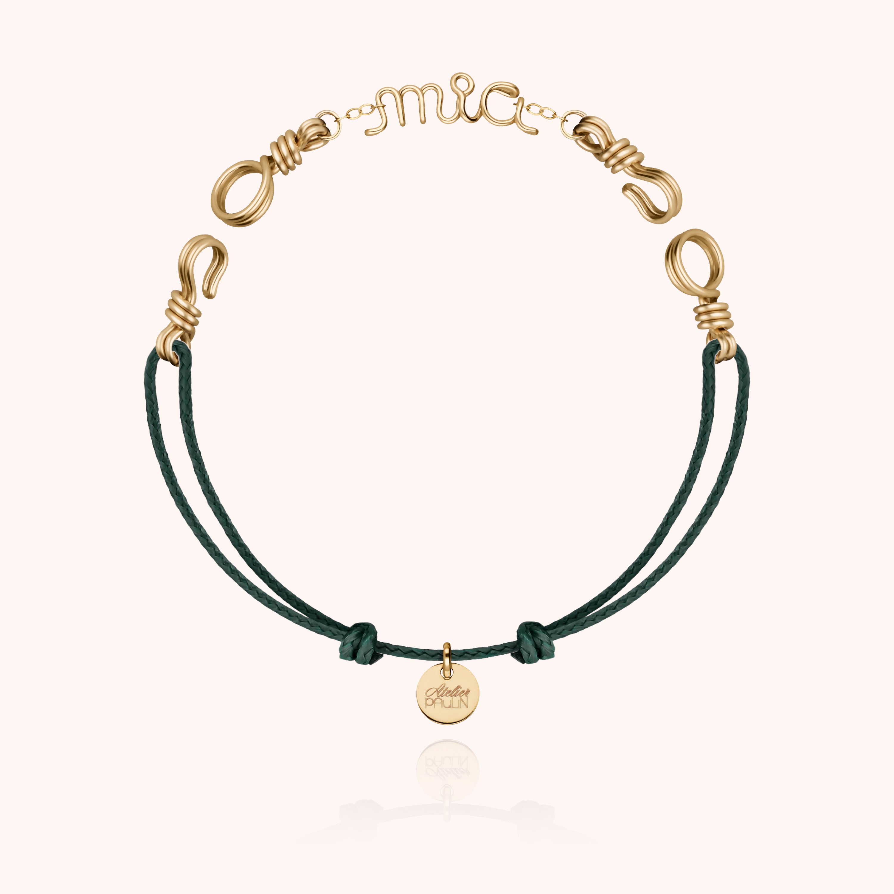 Attache moi Personalized Cord Bracelet - 14k yellow gold filled