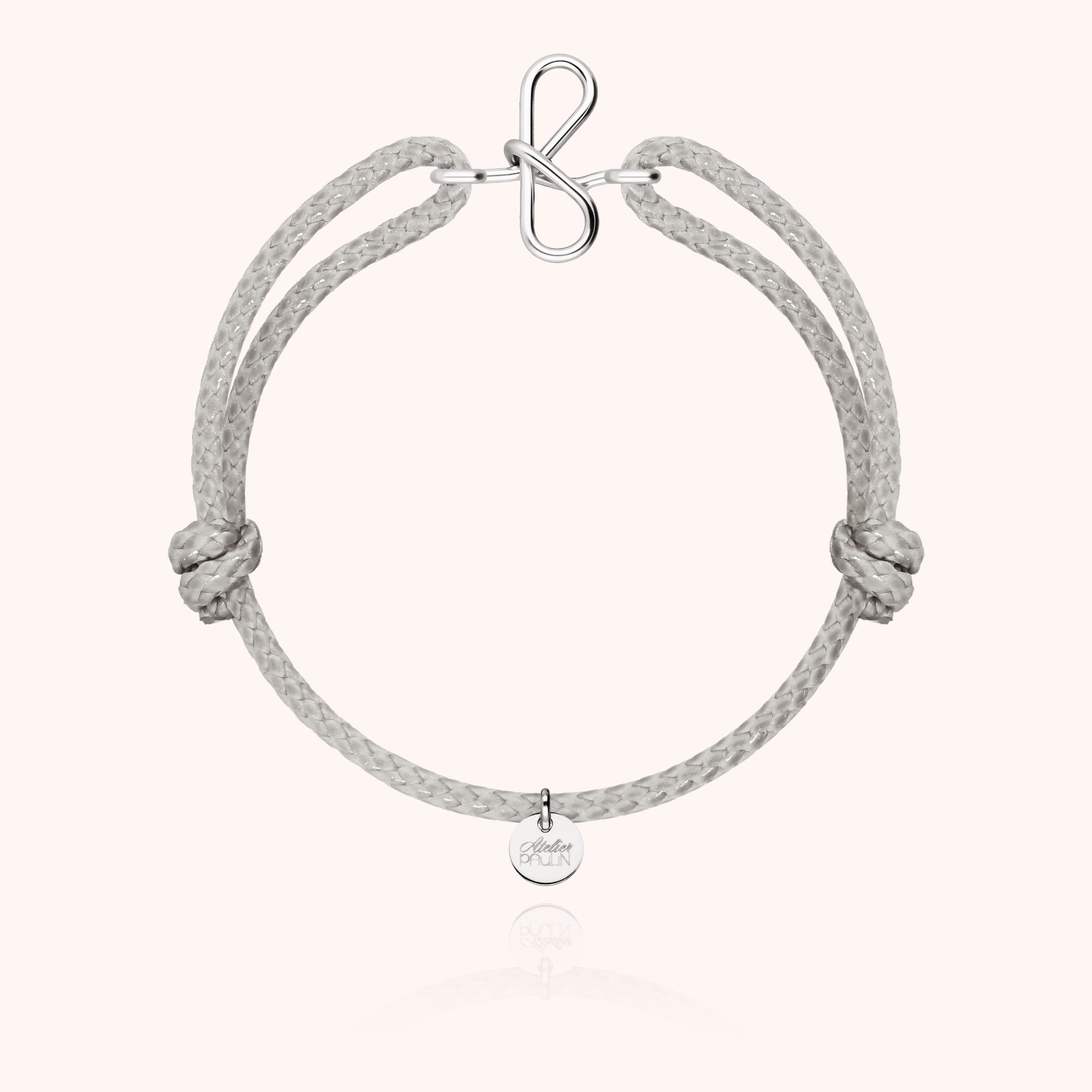 Bracelet Cordon Ciré Initiale Homme - argent