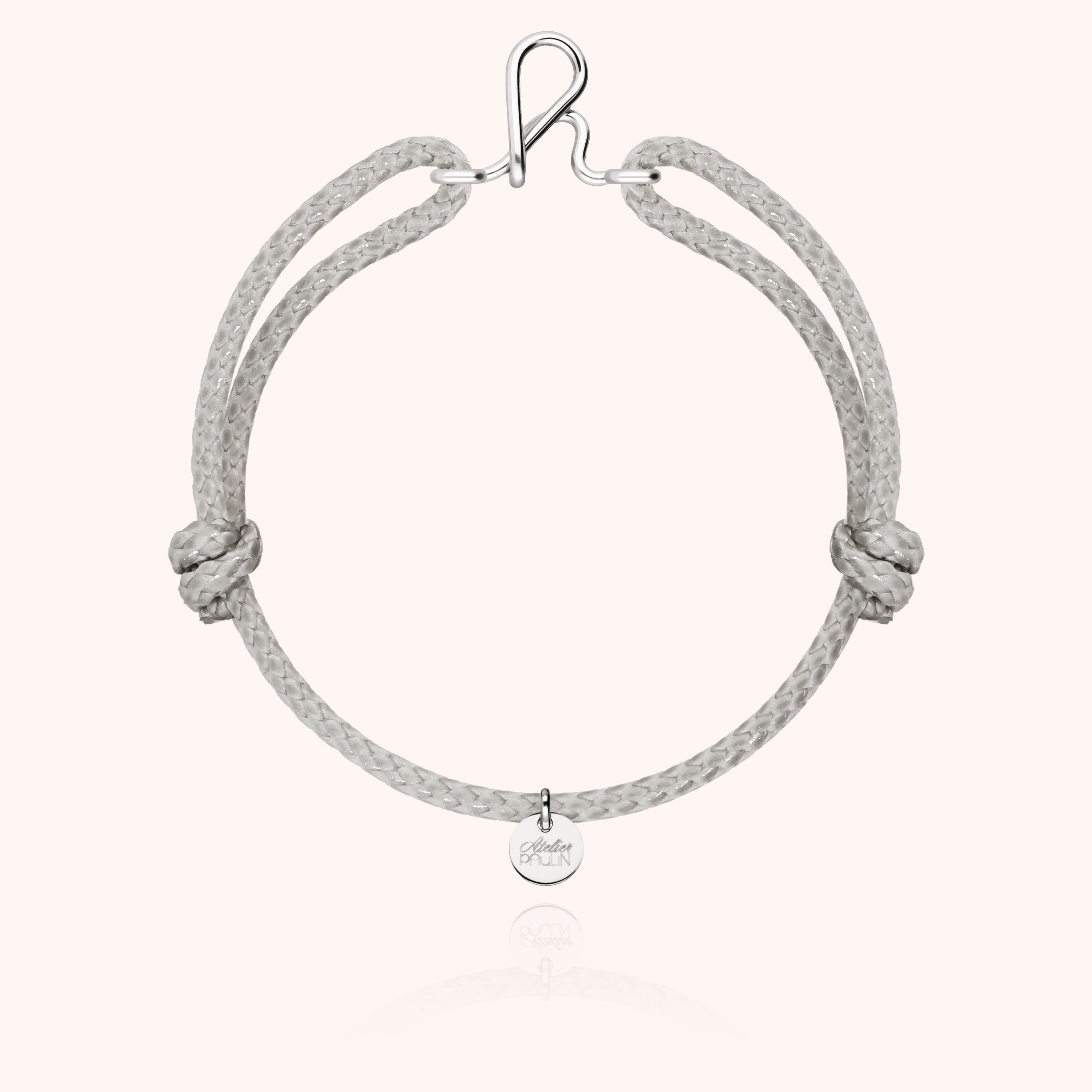 Bracelet Cordon Ciré Initiale Homme - argent