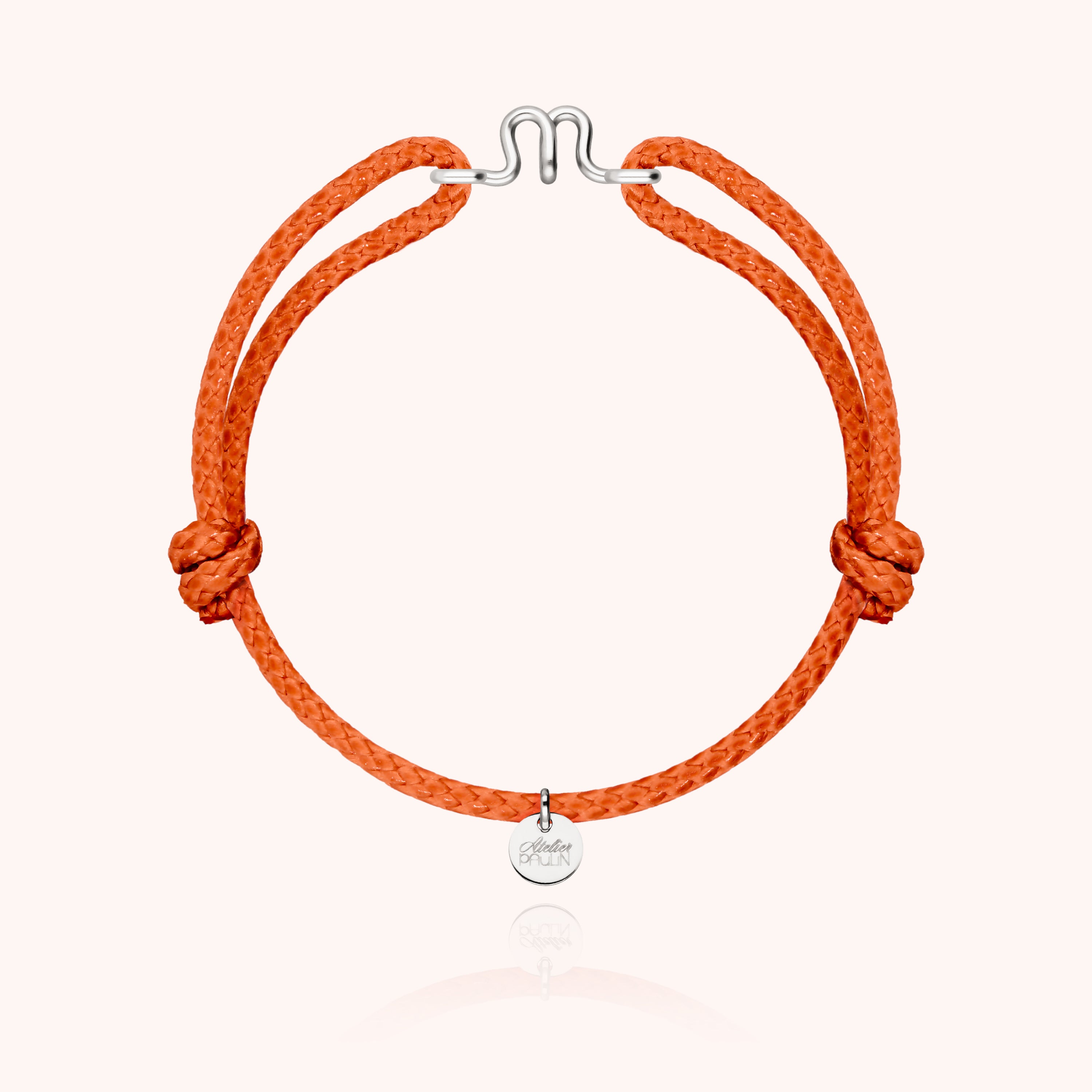 Bracelet Cordon Ciré Initiale Homme - argent