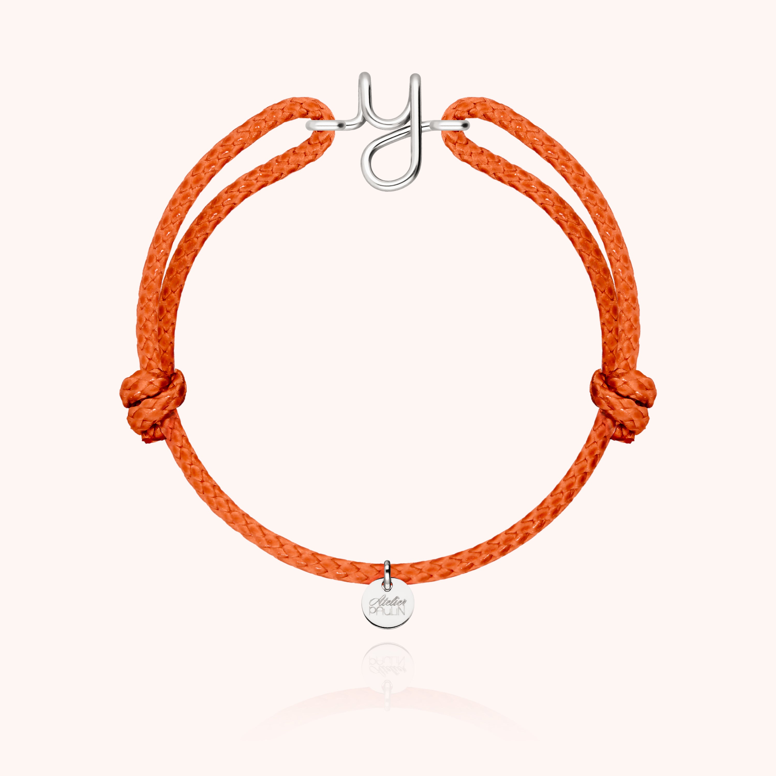 Bracelet Cordon Ciré Initiale Homme - argent