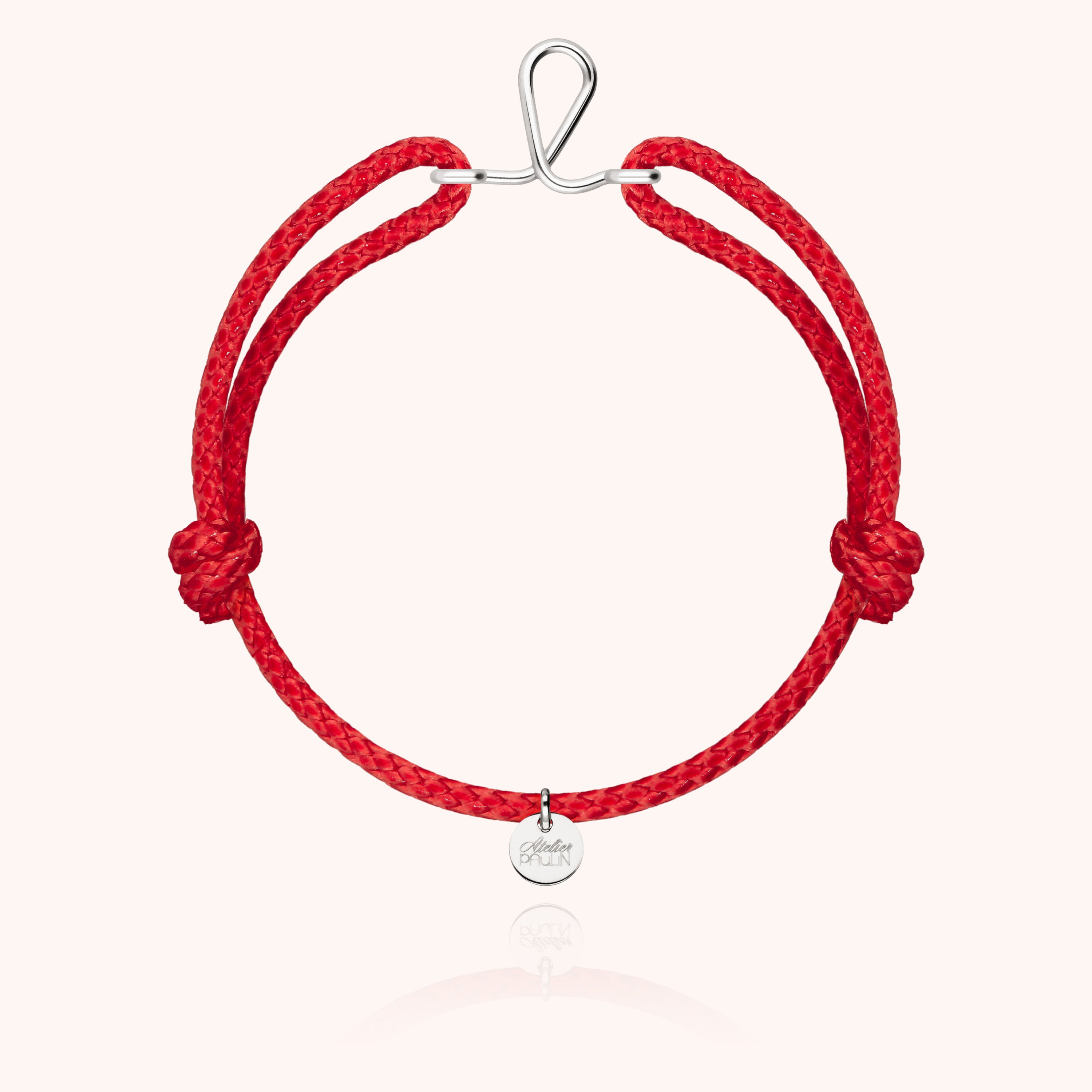 Bracelet Cordon Ciré Initiale Homme - argent