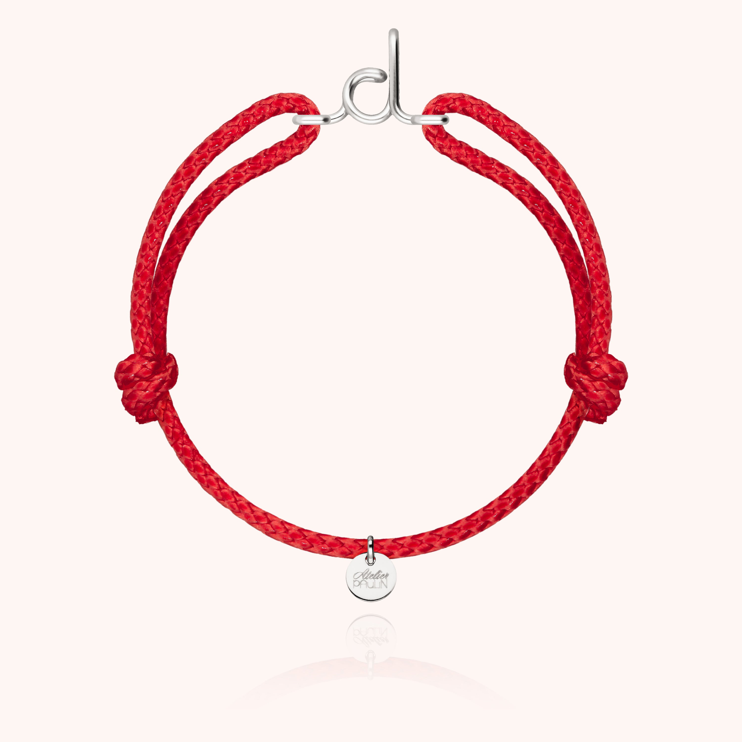 Bracelet Cordon Ciré Initiale Homme - argent