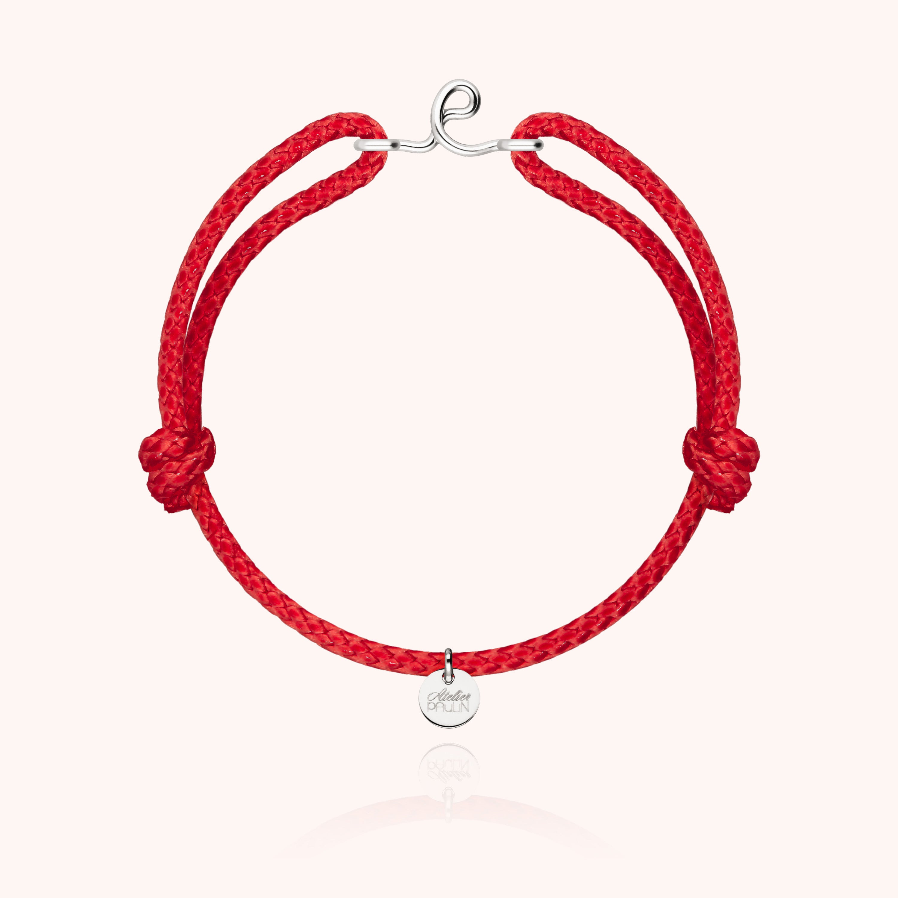 Bracelet Cordon Ciré Initiale Homme - argent