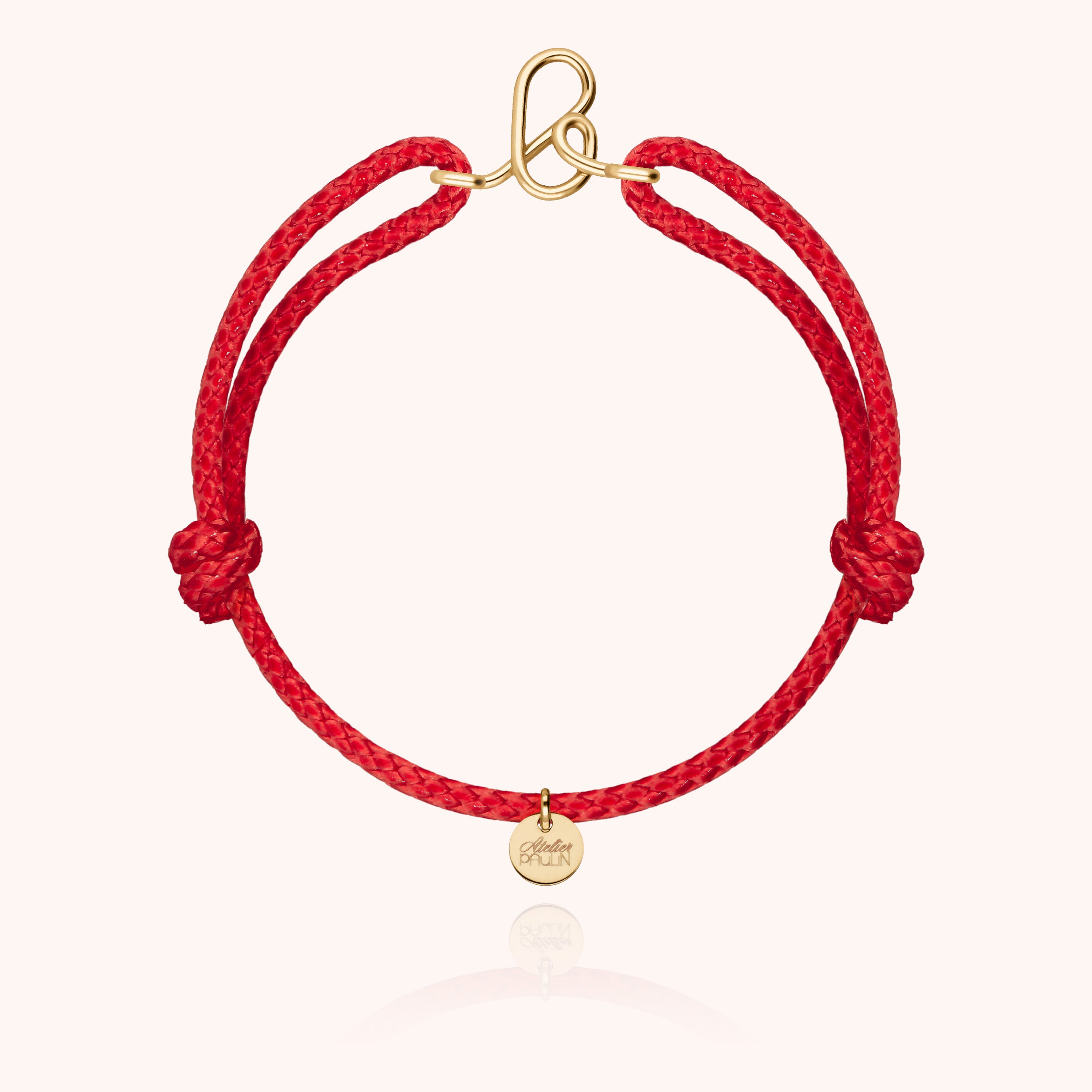 Bracelet Cordon Ciré Initiale Homme - or jaune laminé