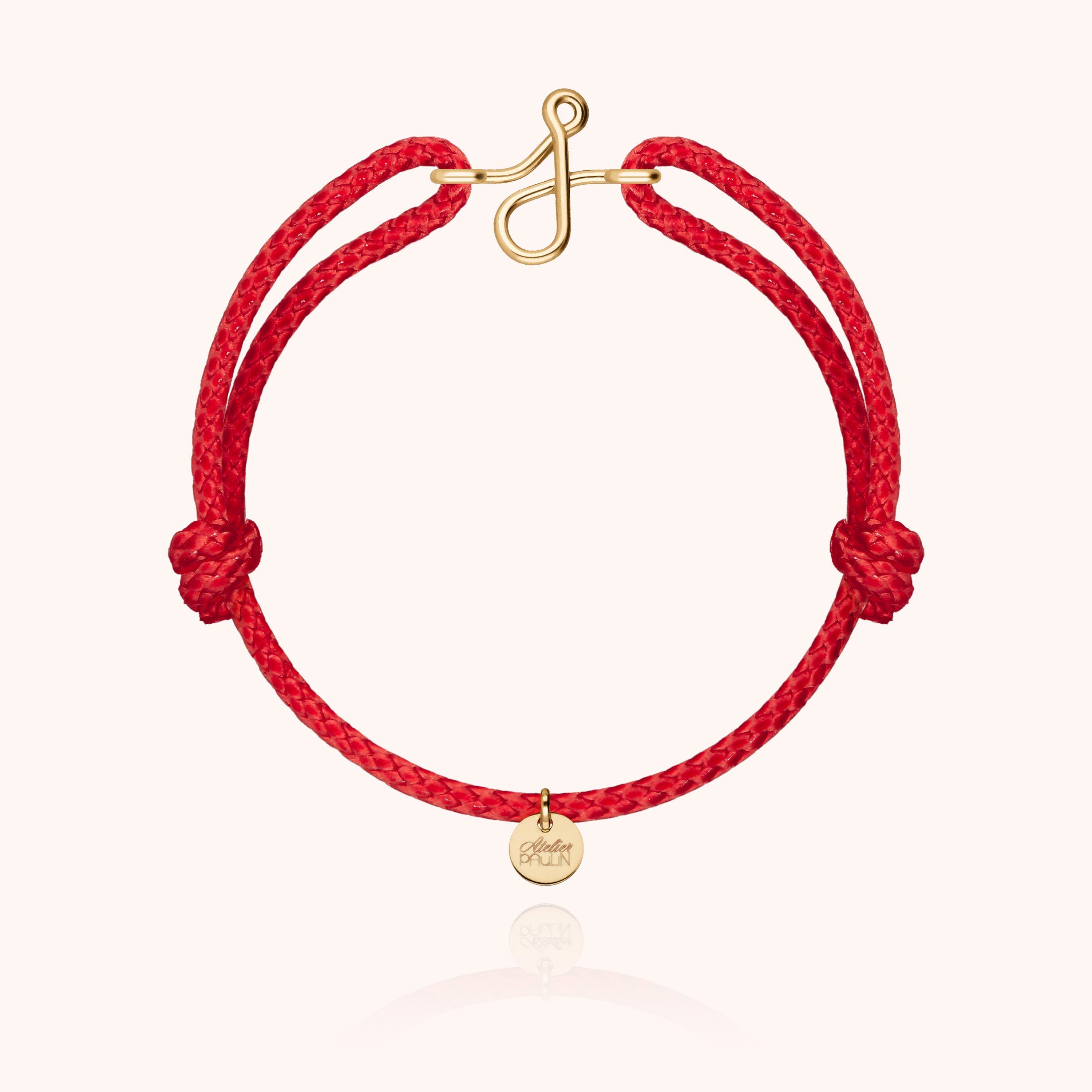 Bracelet Cordon Ciré Initiale Homme - or jaune laminé