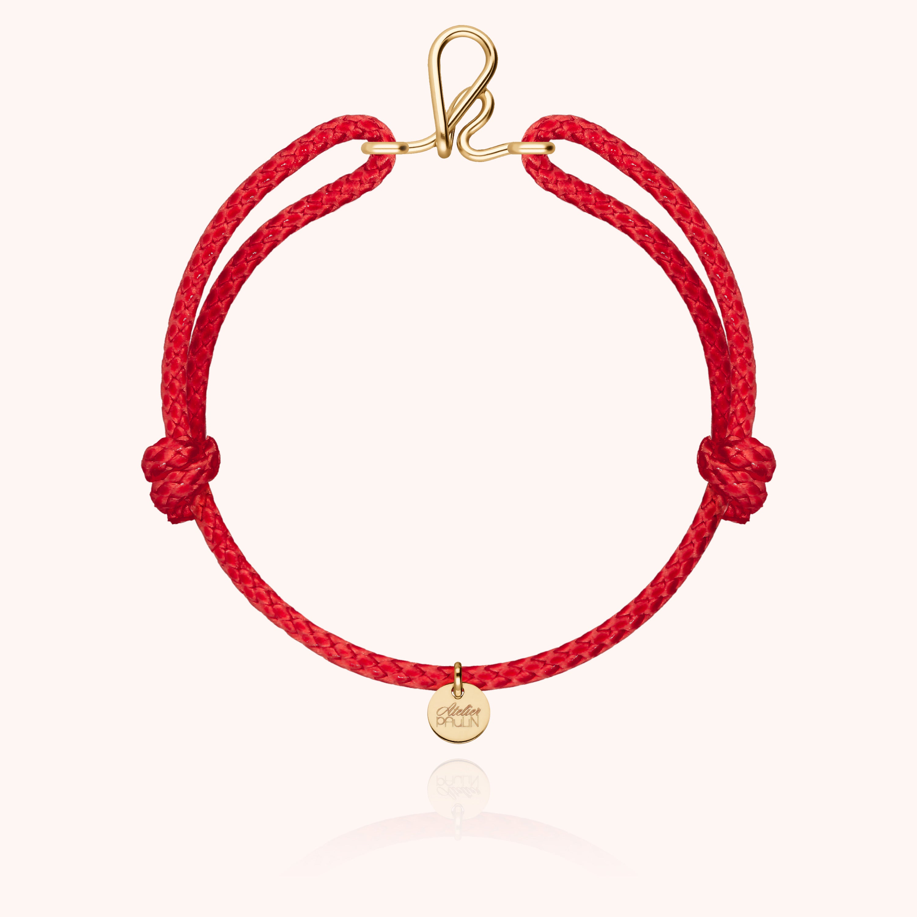 Bracelet Cordon Ciré Initiale Homme - or jaune laminé