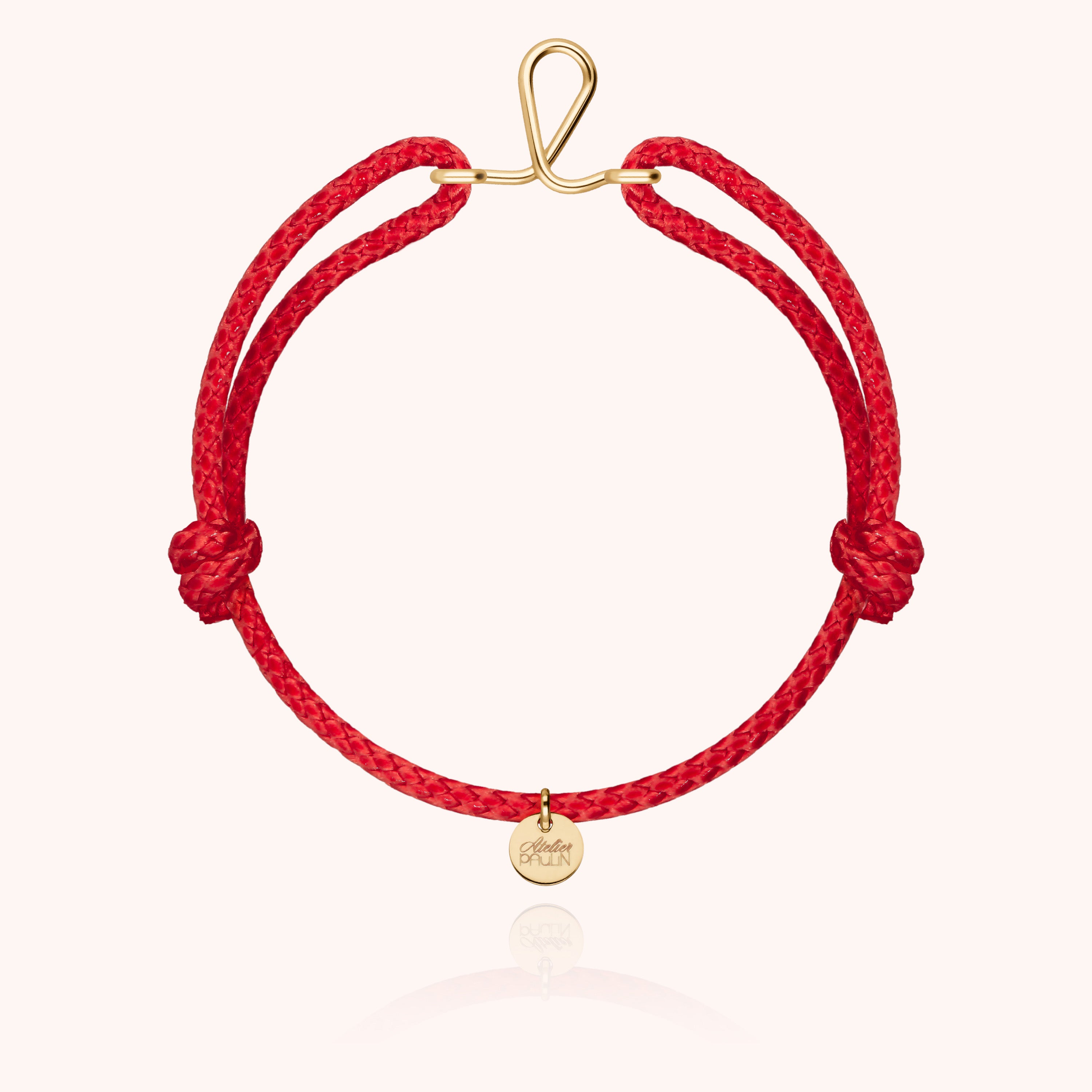 Bracelet Cordon Ciré Initiale Homme - or jaune laminé