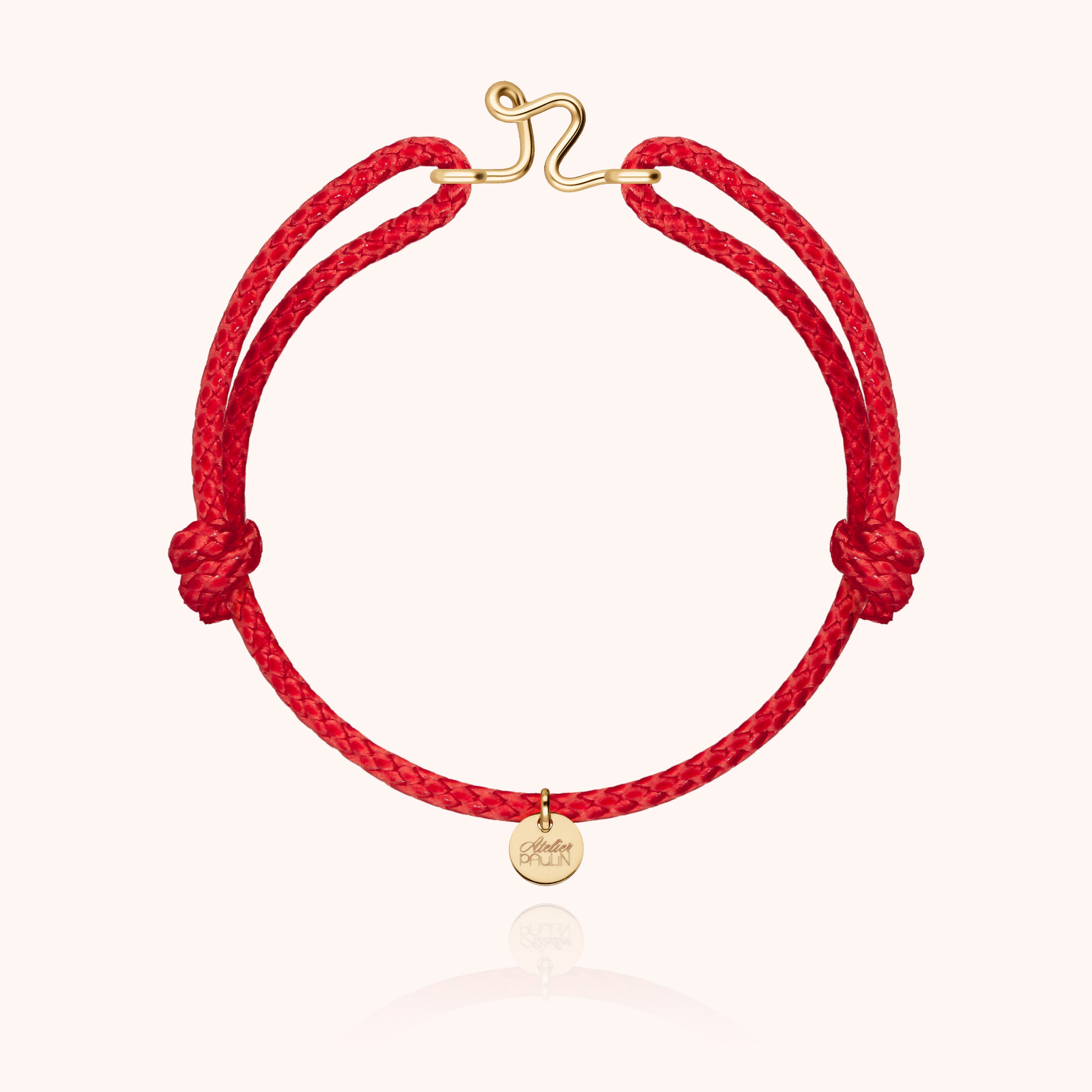 Bracelet Cordon Ciré Initiale Homme - or jaune laminé