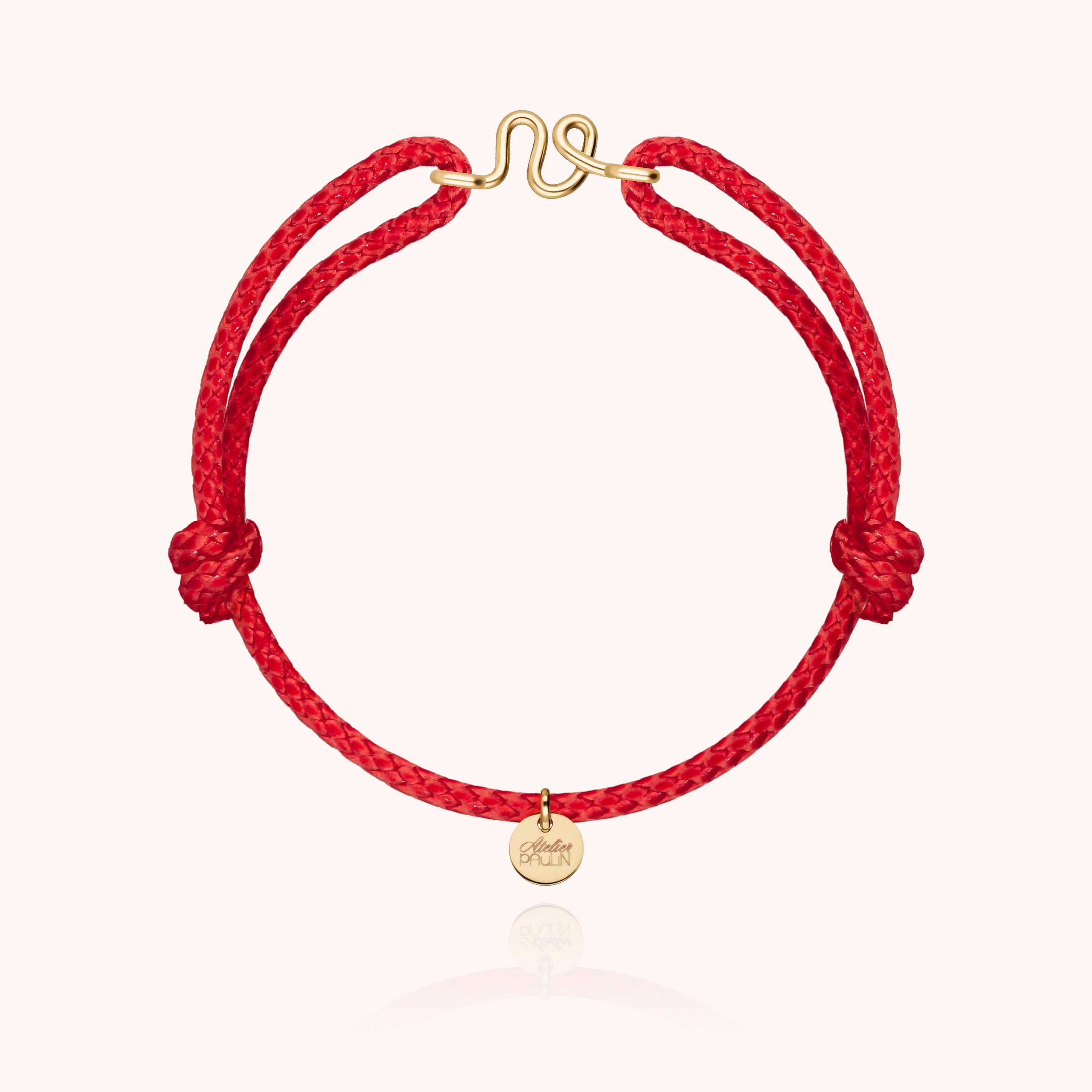 Bracelet Cordon Ciré Initiale Homme - or jaune laminé