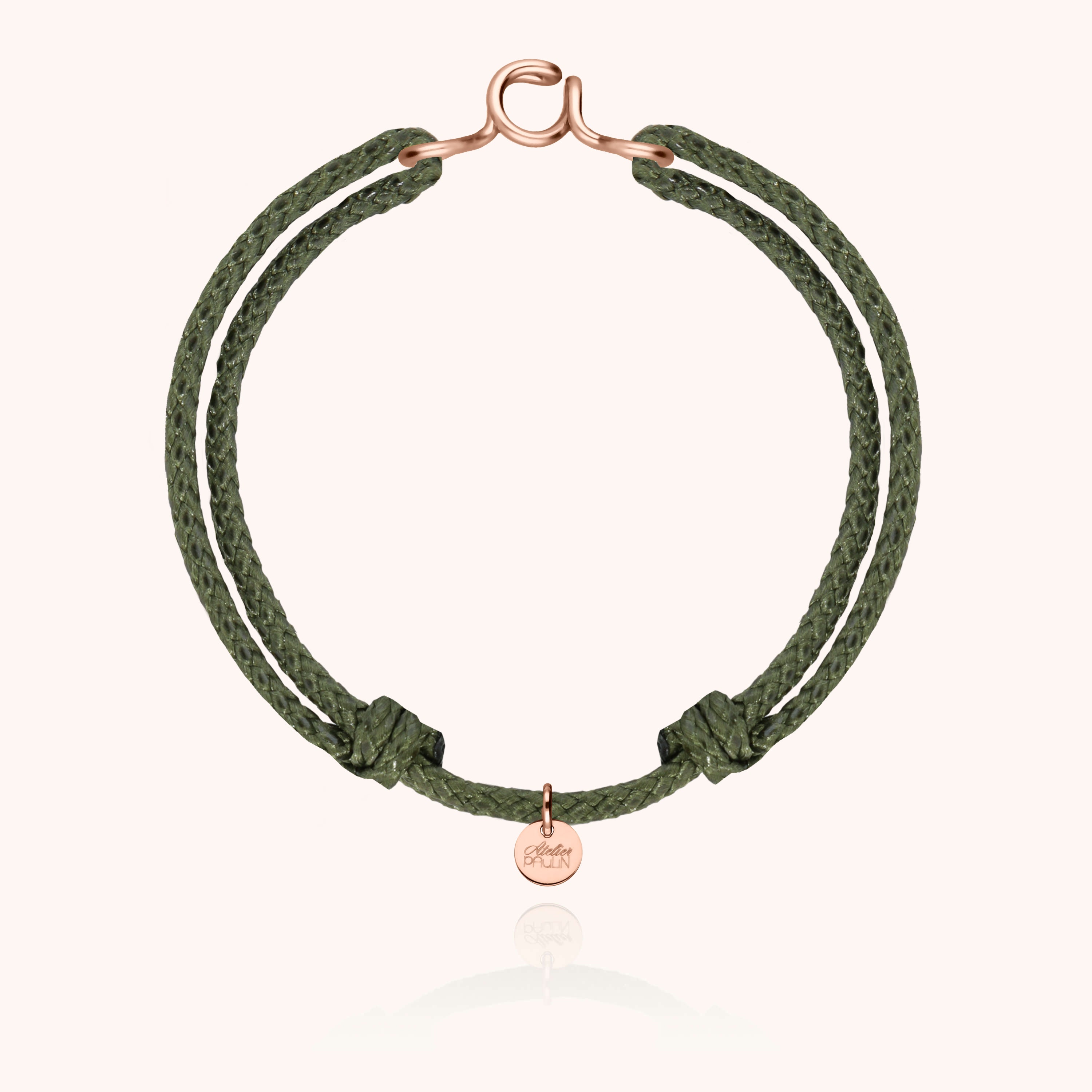 Bracelet cordon initiale gold filled 14k masculin discret Atelier Paulin - or rose laminé -