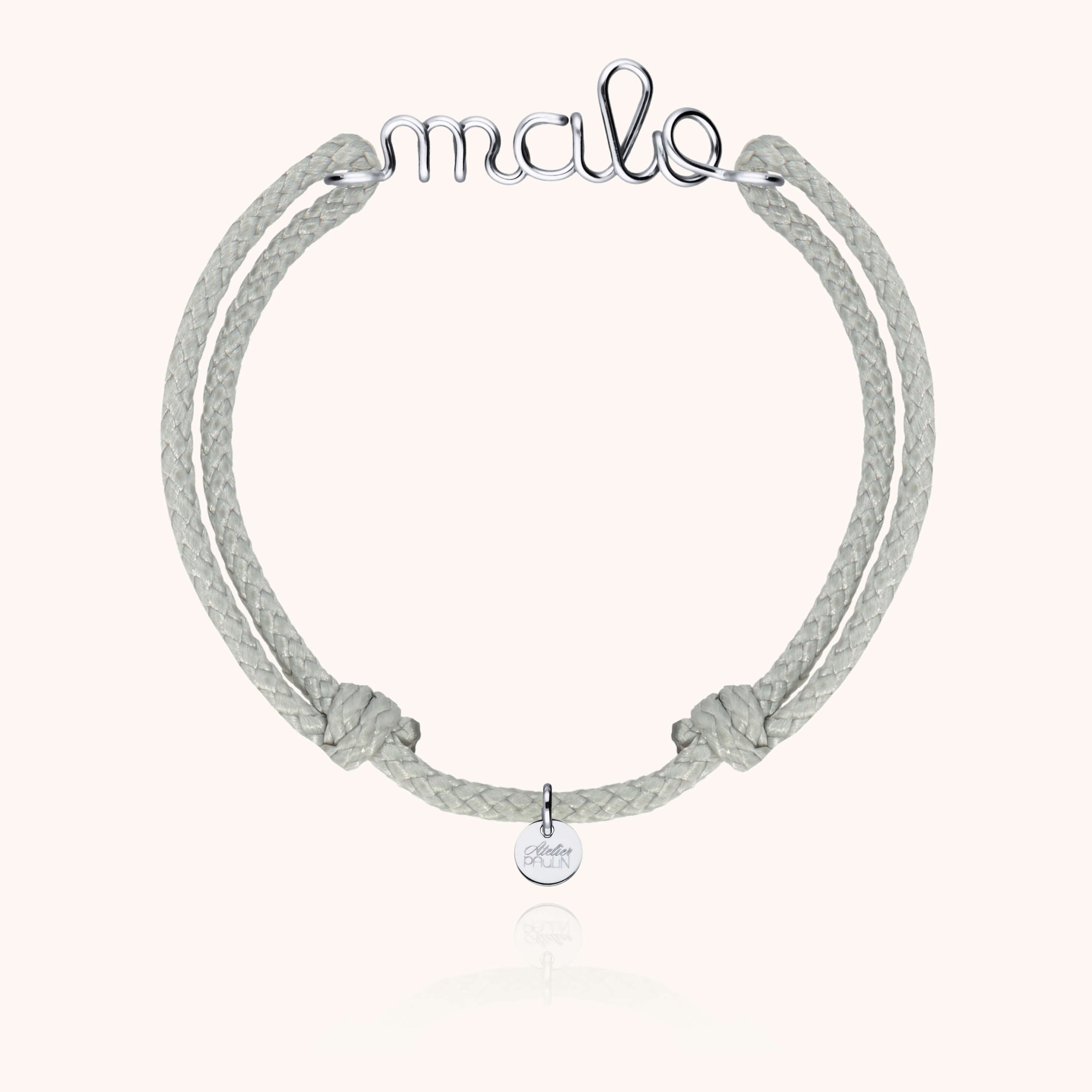 Bracelet Cordon Ciré Personnalisé Homme en argent sterling 925 — façonné à la main à Paris