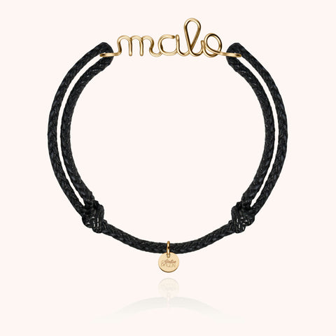 Men's Personalized Waxed Cord Bracelet