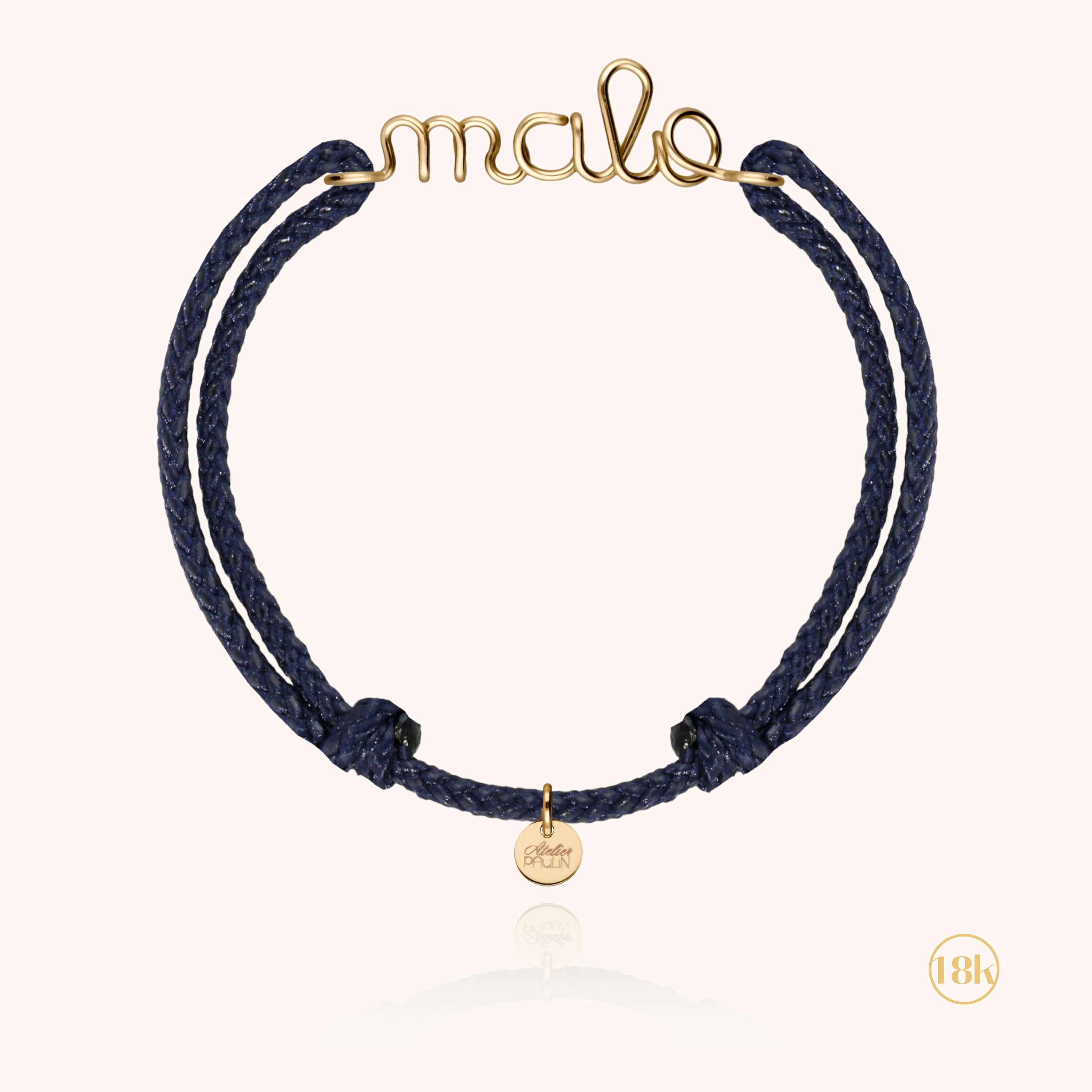 Bracelet Cordon Ciré Personnalisé Homme personnalisable — cadeau idéal personnalisable